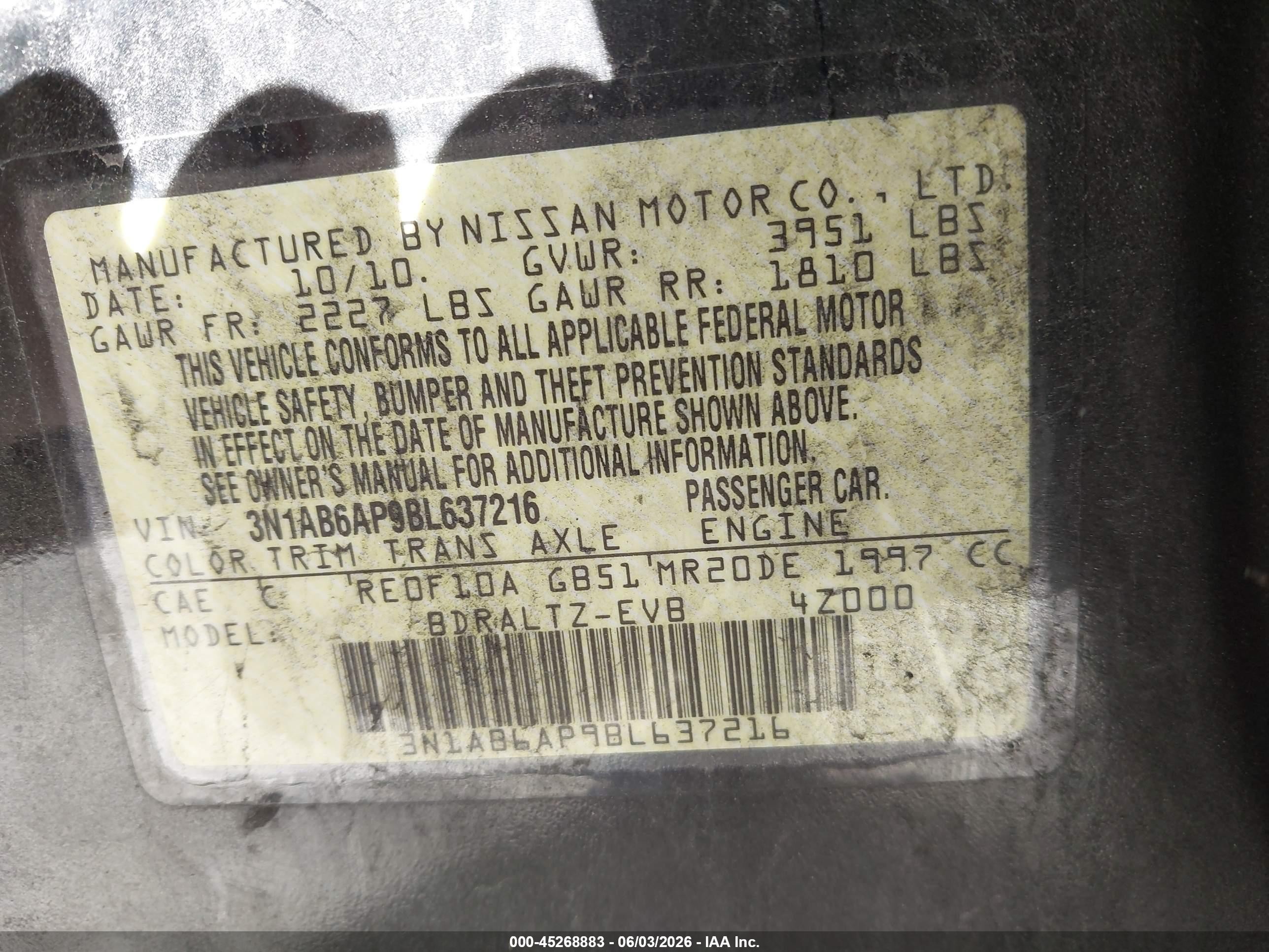 2011 Nissan Sentra 2.0s Black vin: 3N1AB6AP9BL637216