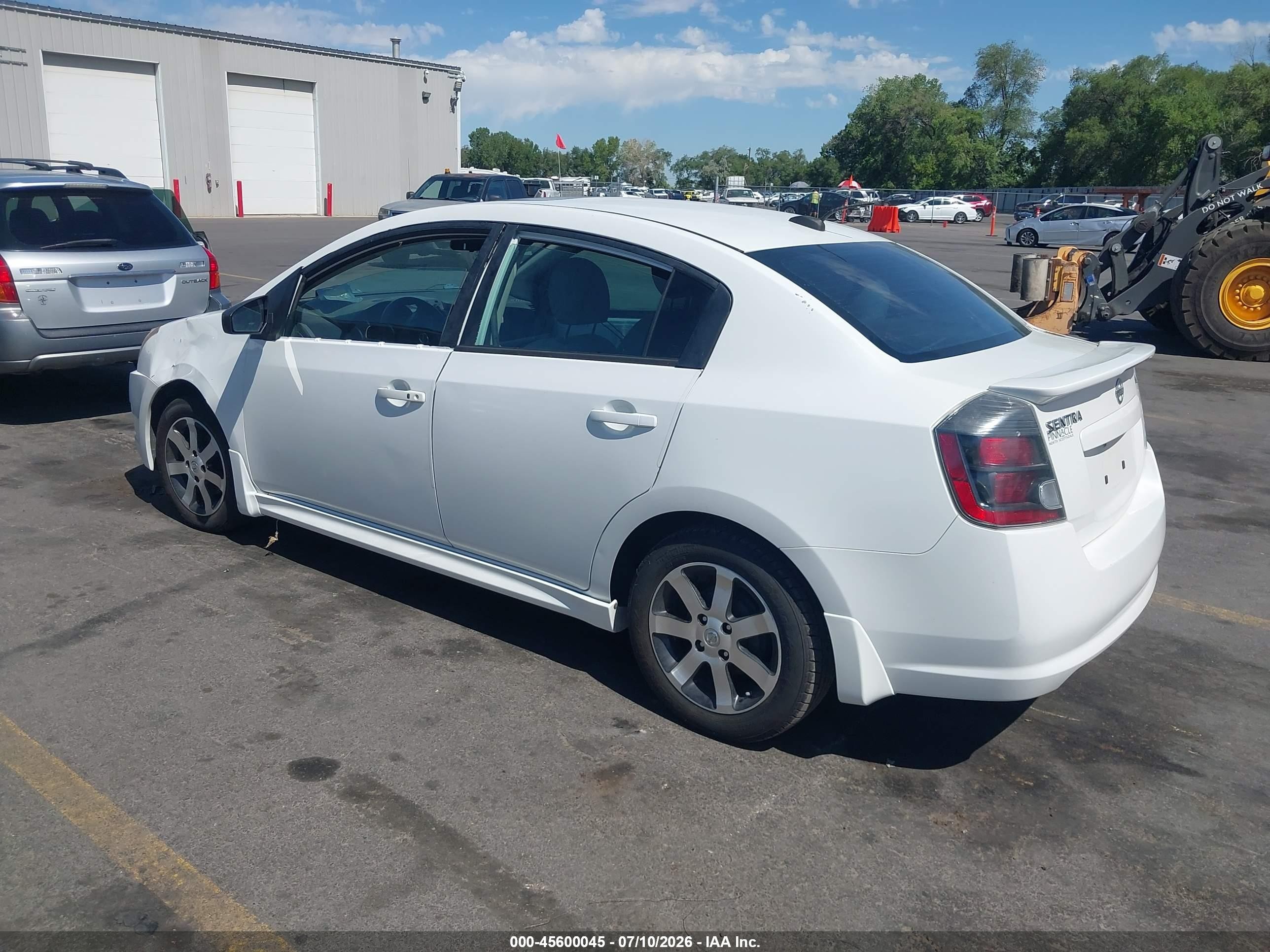 2012 Nissan Sentra 2.0 Sr White vin: 3N1AB6AP9CL630946