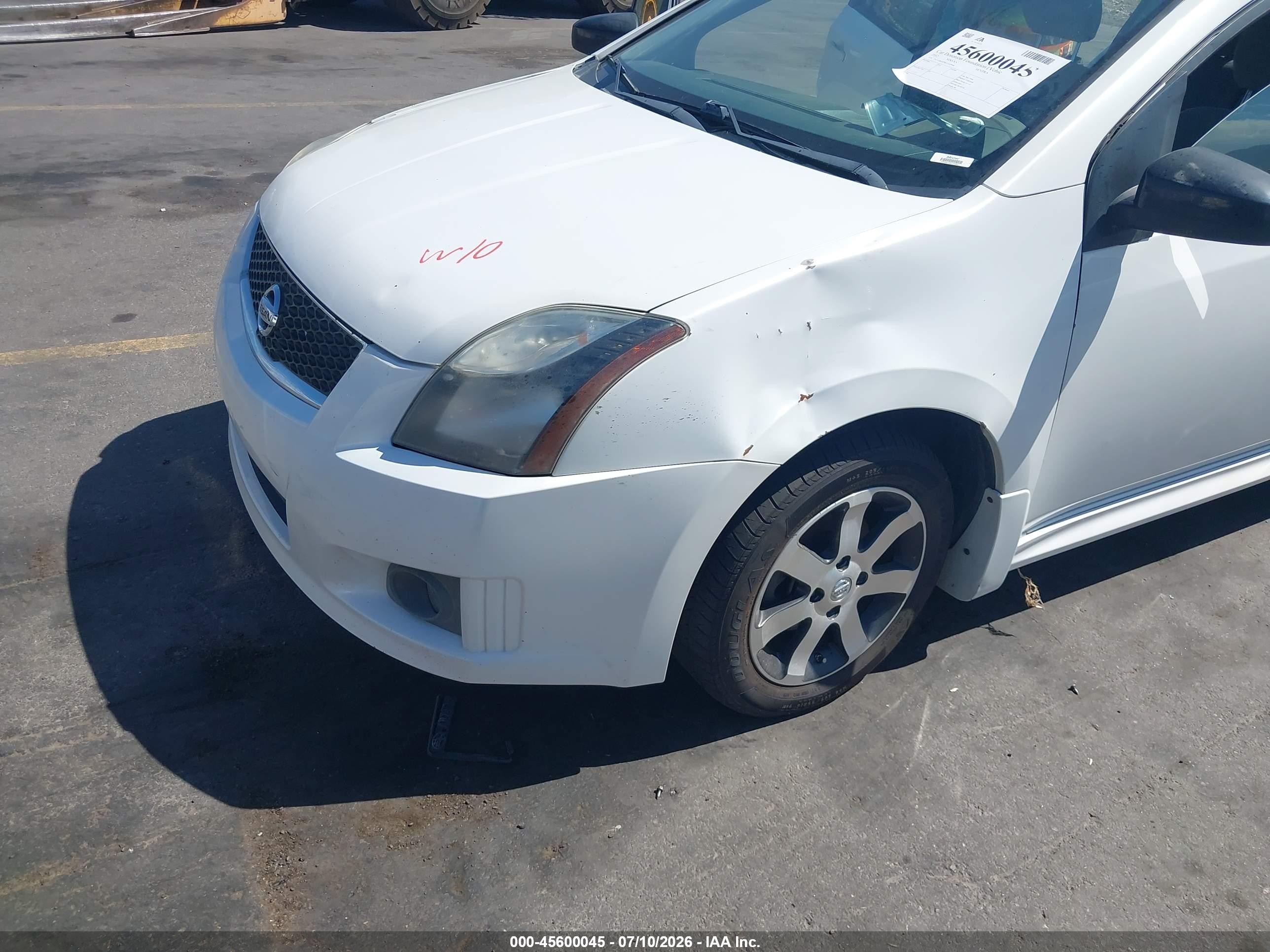 2012 Nissan Sentra 2.0 Sr White vin: 3N1AB6AP9CL630946