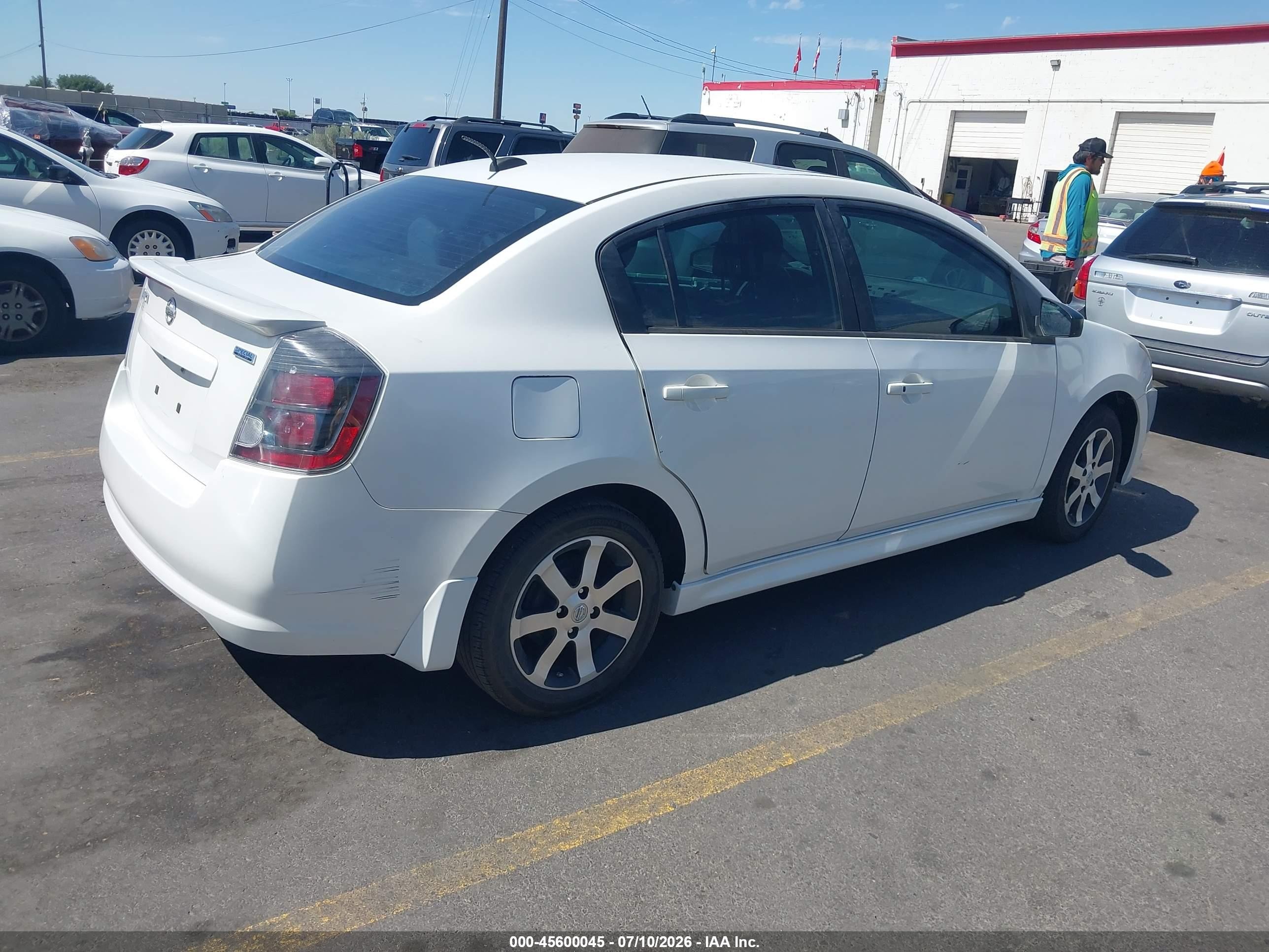 2012 Nissan Sentra 2.0 Sr White vin: 3N1AB6AP9CL630946