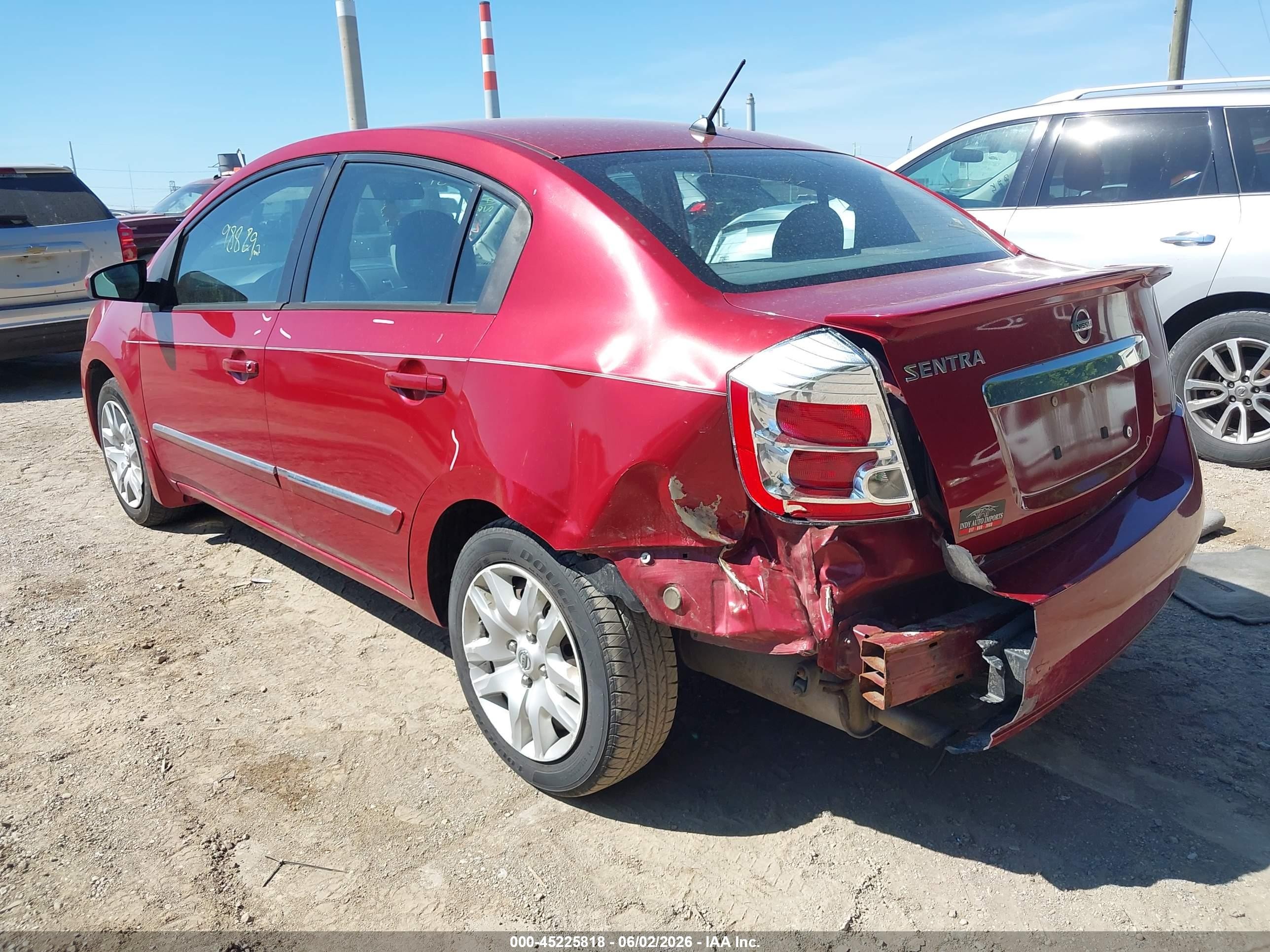 2012 Nissan Sentra 2.0 S Red vin: 3N1AB6AP9CL642112