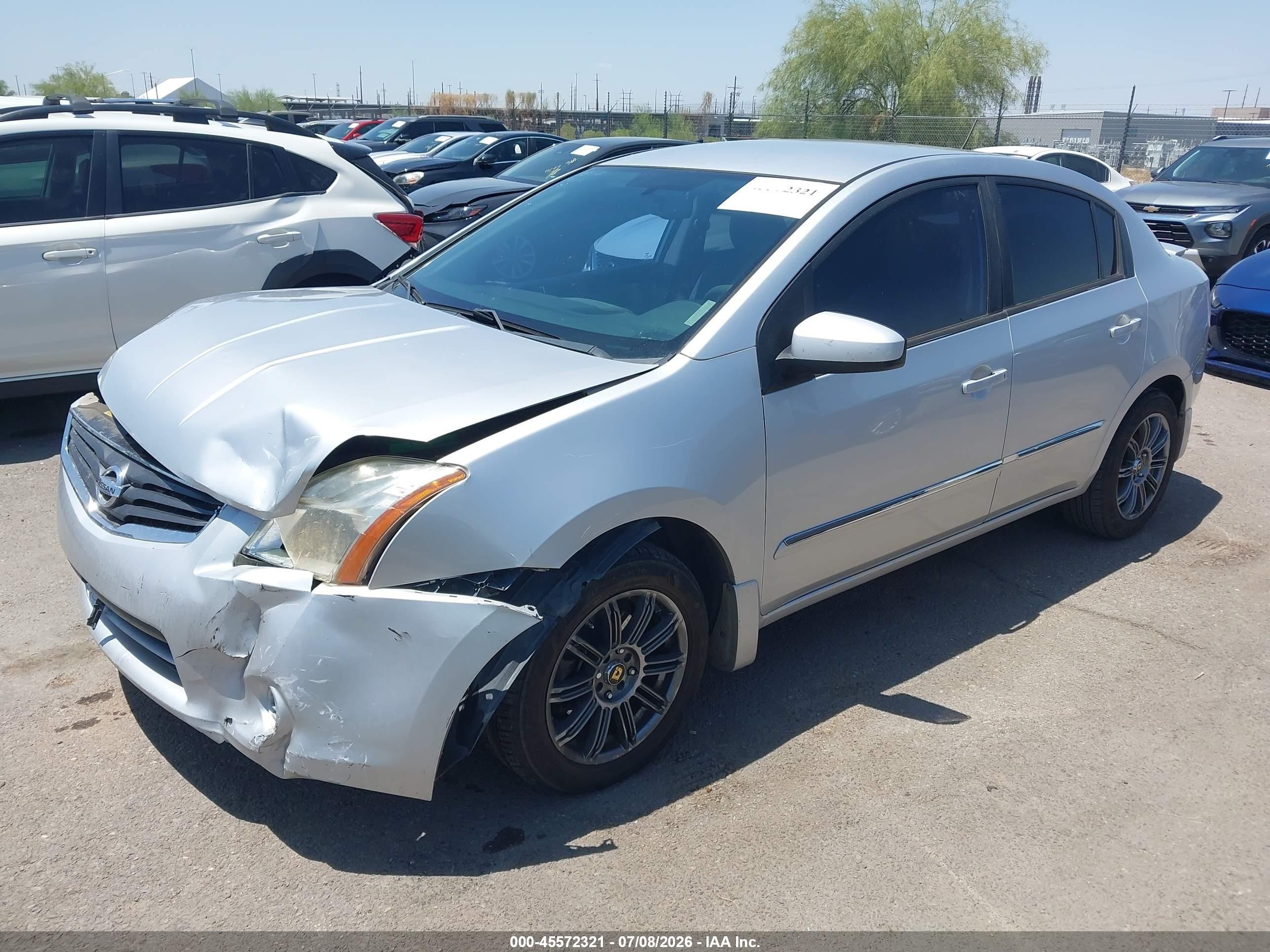 2012 Nissan Sentra 2.0 S Серебряный vin: 3N1AB6AP9CL671092