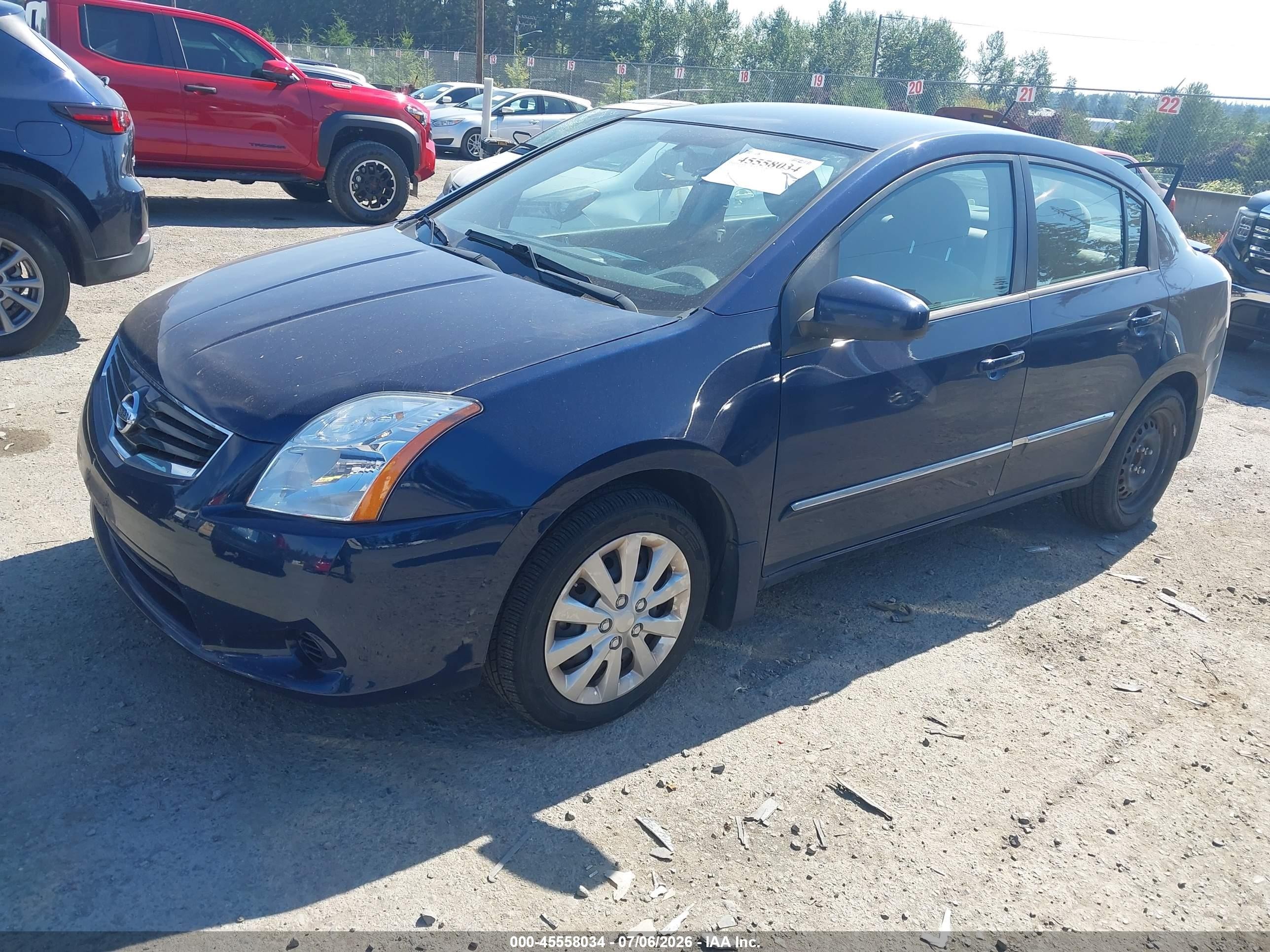 2012 Nissan Sentra 2.0 S Blue vin: 3N1AB6AP9CL674011