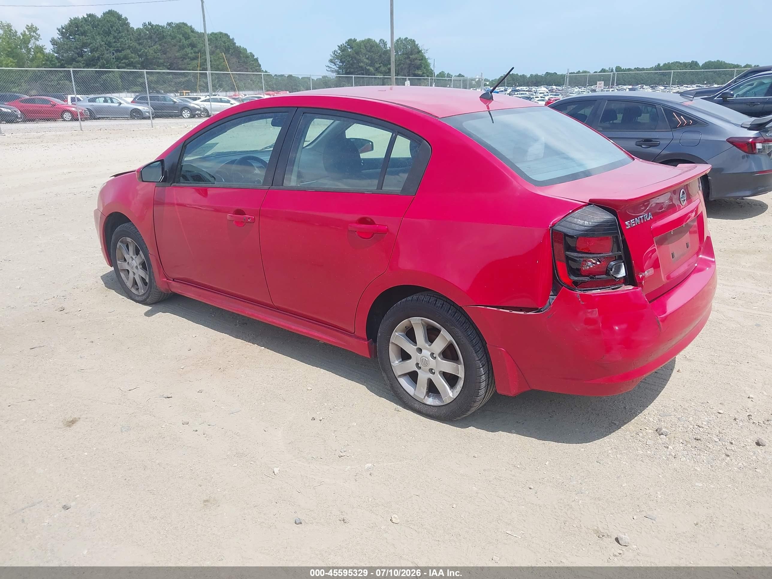 2012 Nissan Sentra 2.0 Sr Red vin: 3N1AB6AP9CL695618