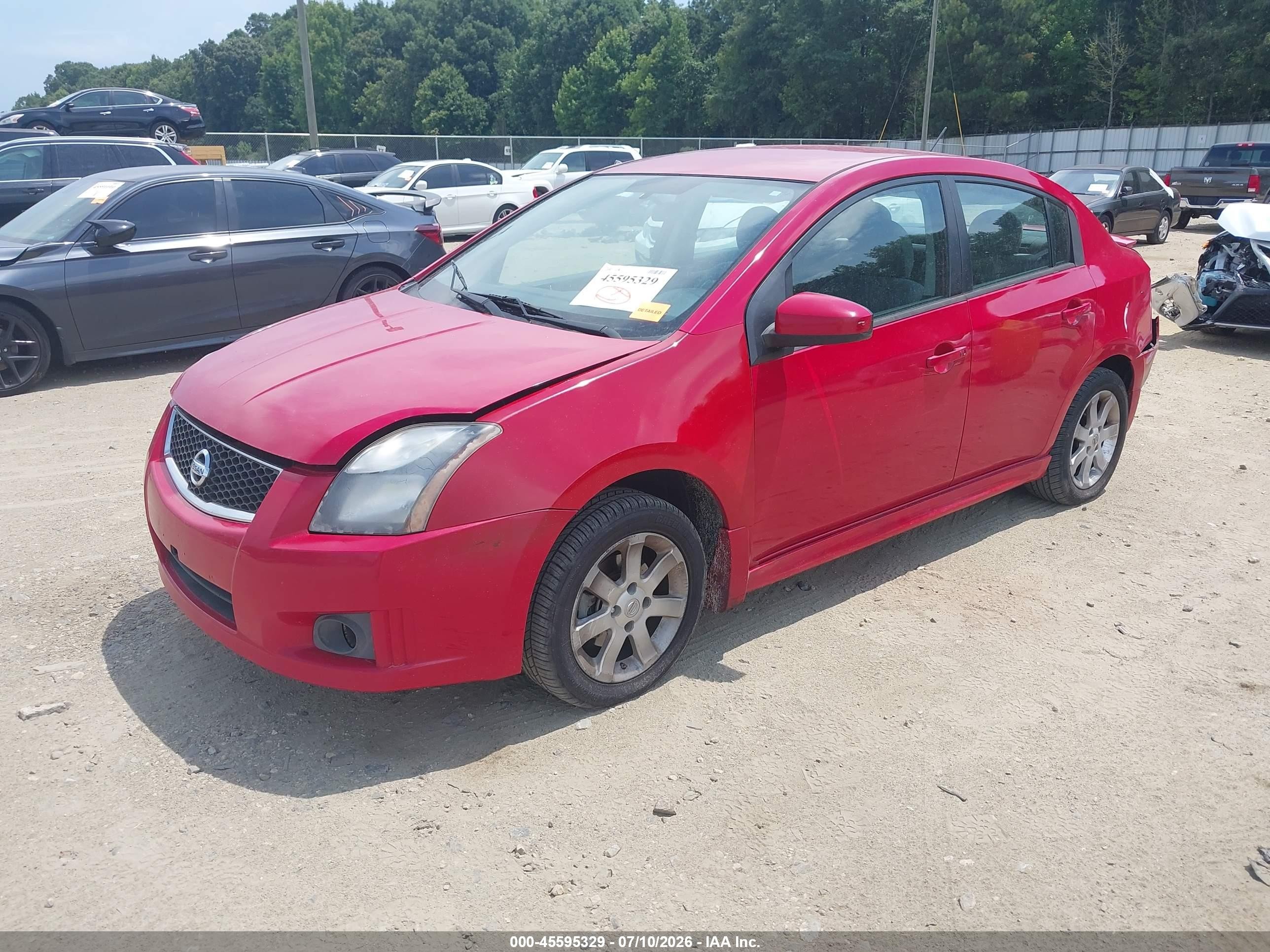 2012 Nissan Sentra 2.0 Sr Red vin: 3N1AB6AP9CL695618