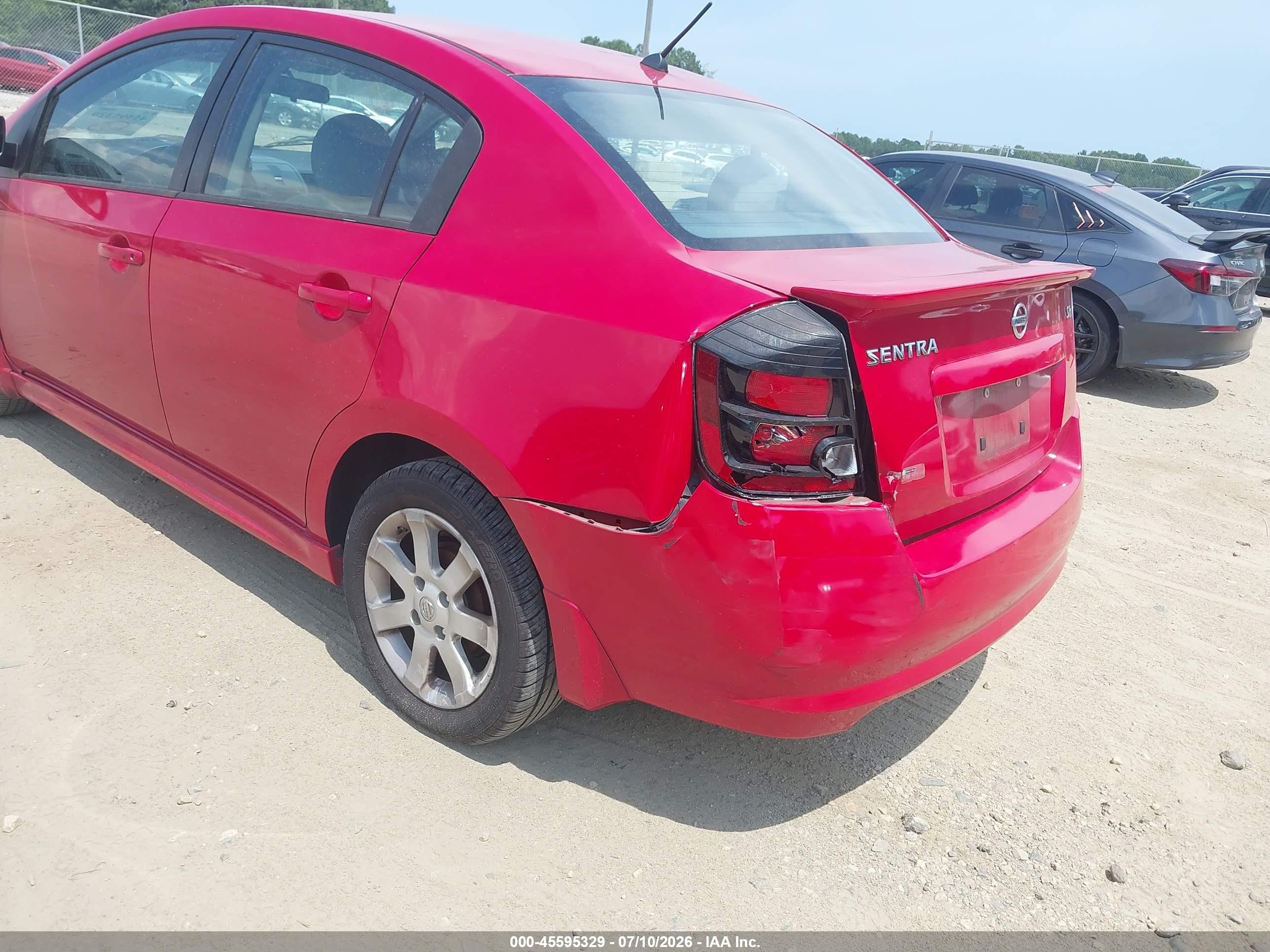 2012 Nissan Sentra 2.0 Sr Red vin: 3N1AB6AP9CL695618