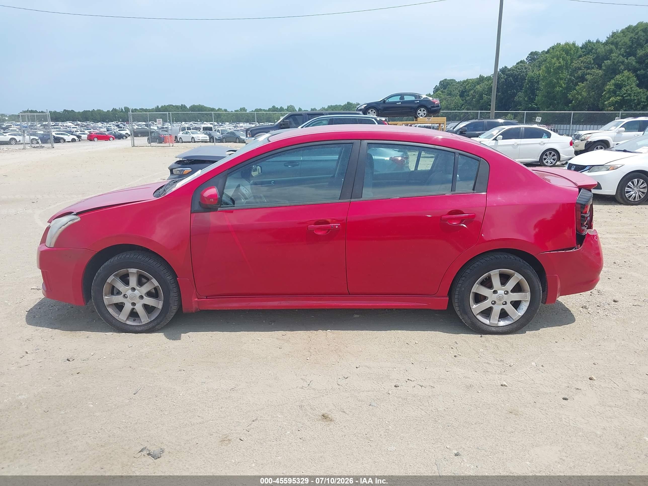 2012 Nissan Sentra 2.0 Sr Red vin: 3N1AB6AP9CL695618