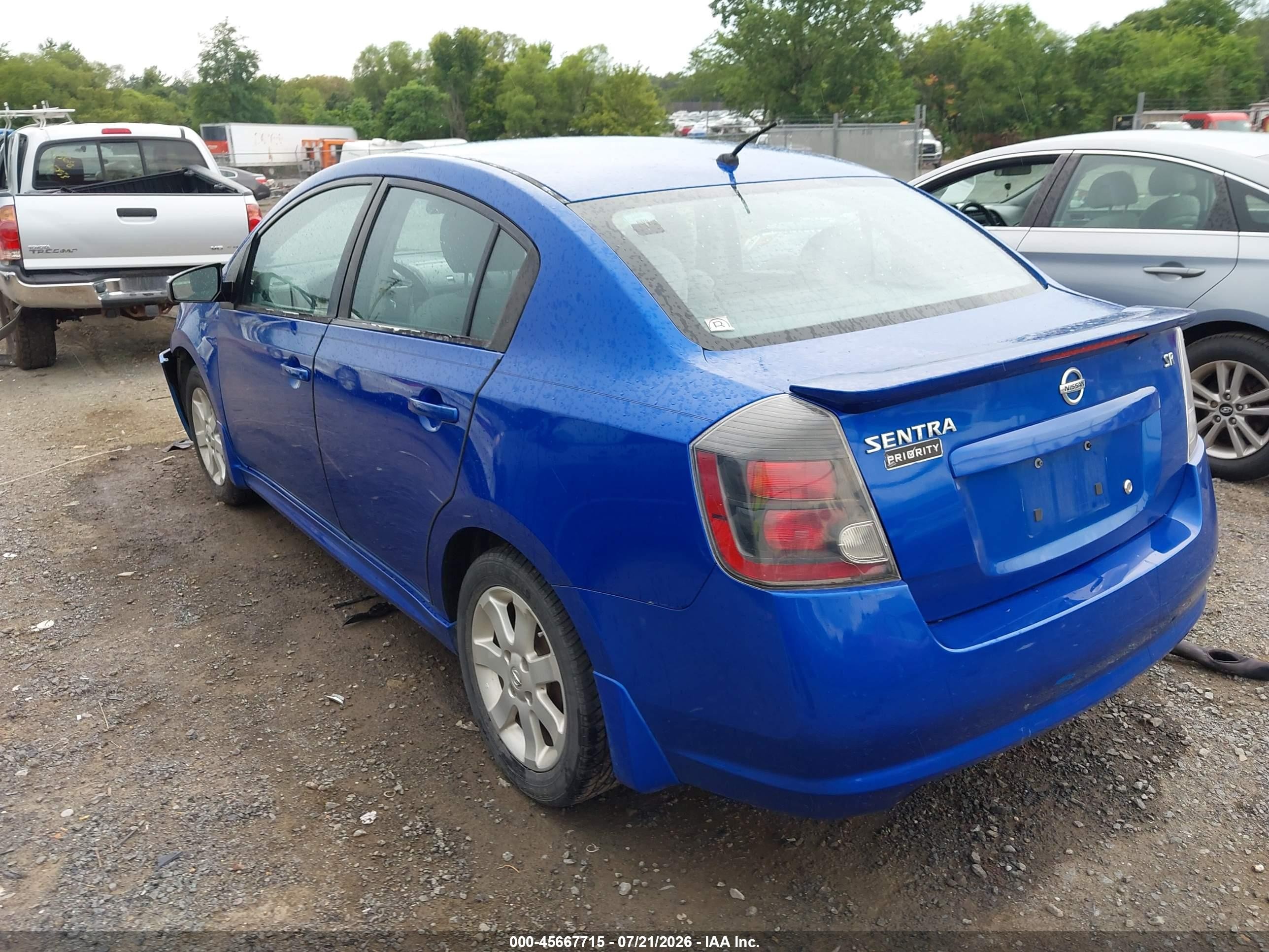 2012 Nissan Sentra 2.0 Sr Blue vin: 3N1AB6AP9CL746678