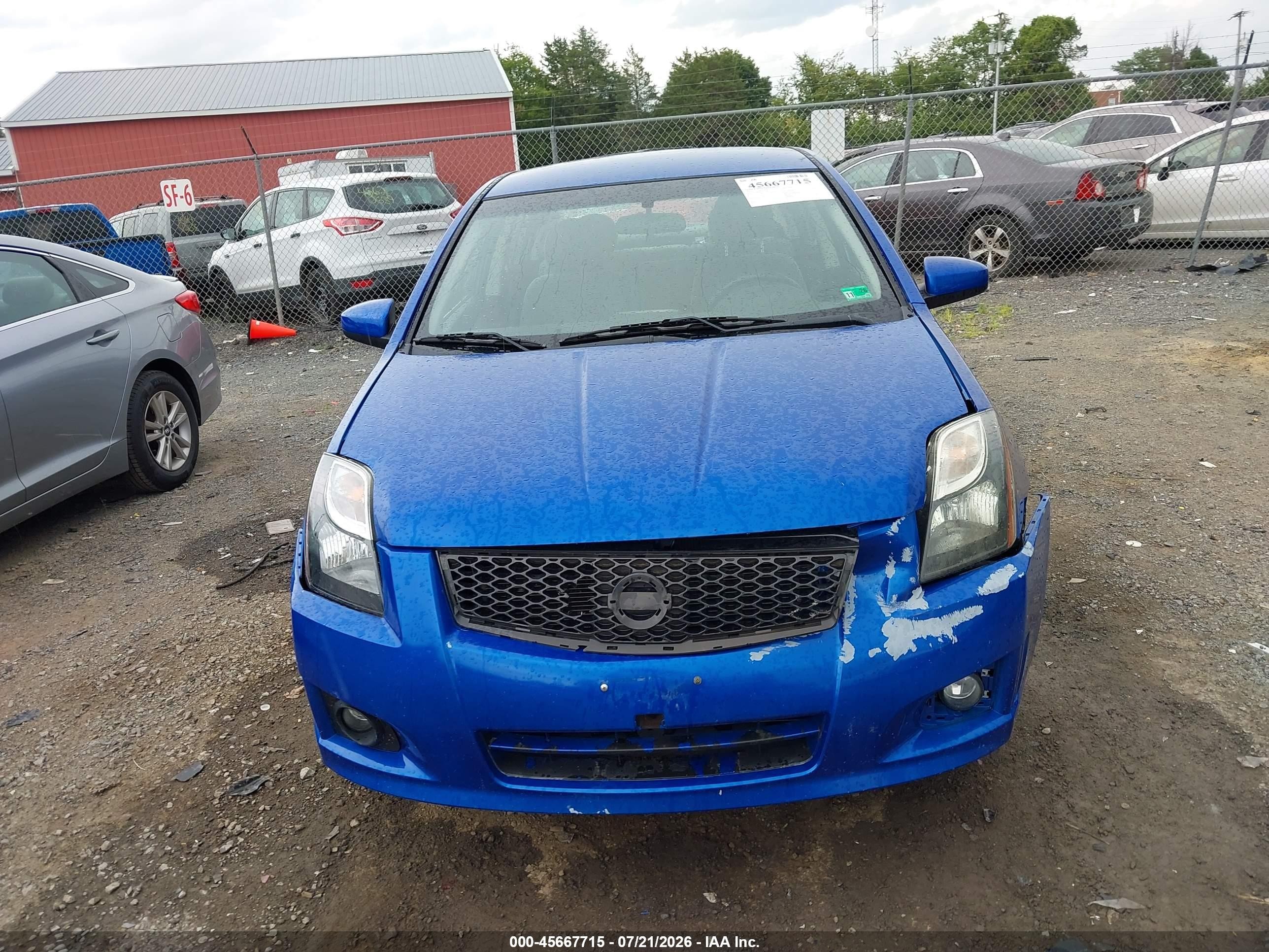 2012 Nissan Sentra 2.0 Sr Blue vin: 3N1AB6AP9CL746678