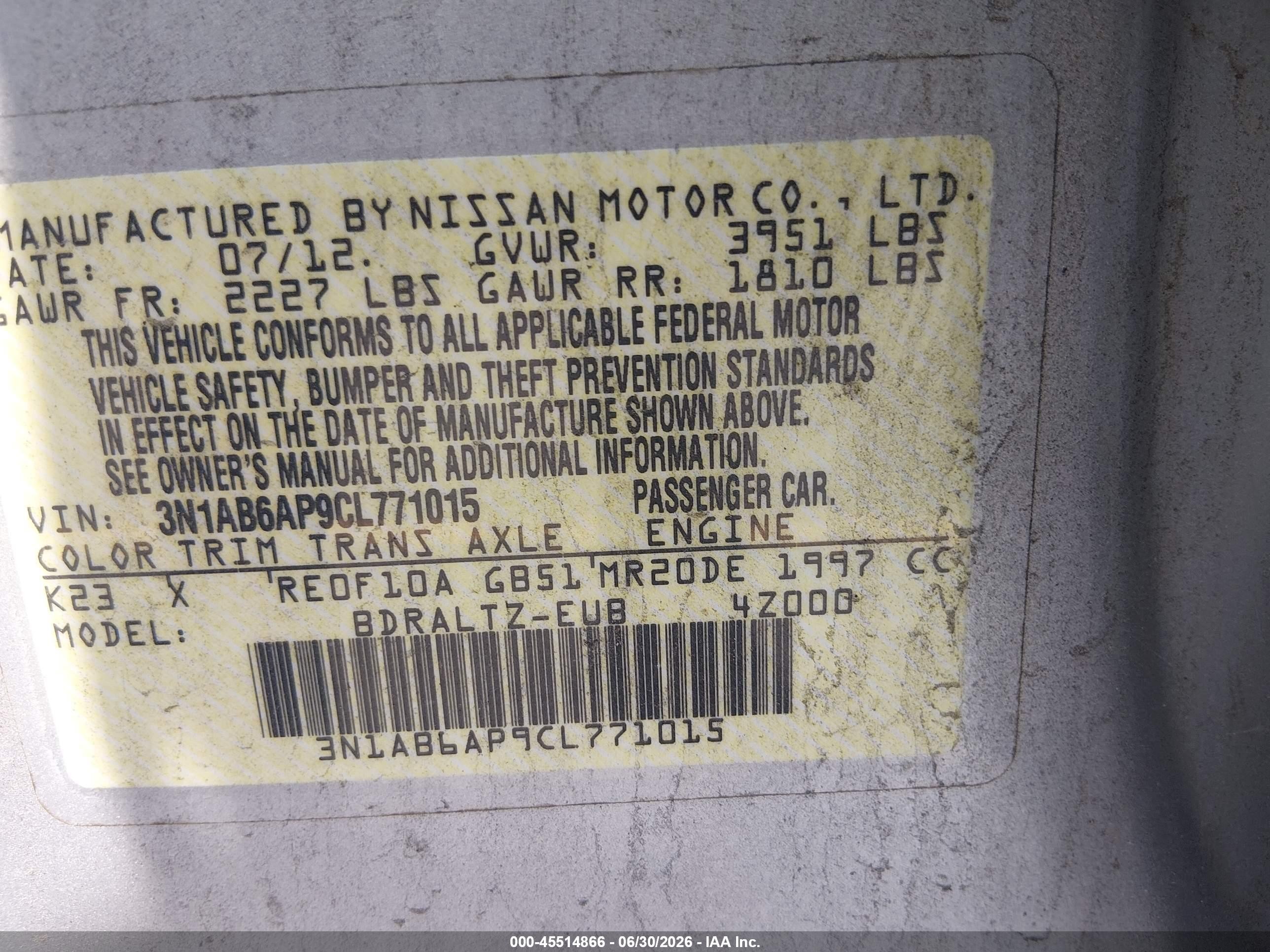 2012 Nissan Sentra 2.0 S Silver vin: 3N1AB6AP9CL771015