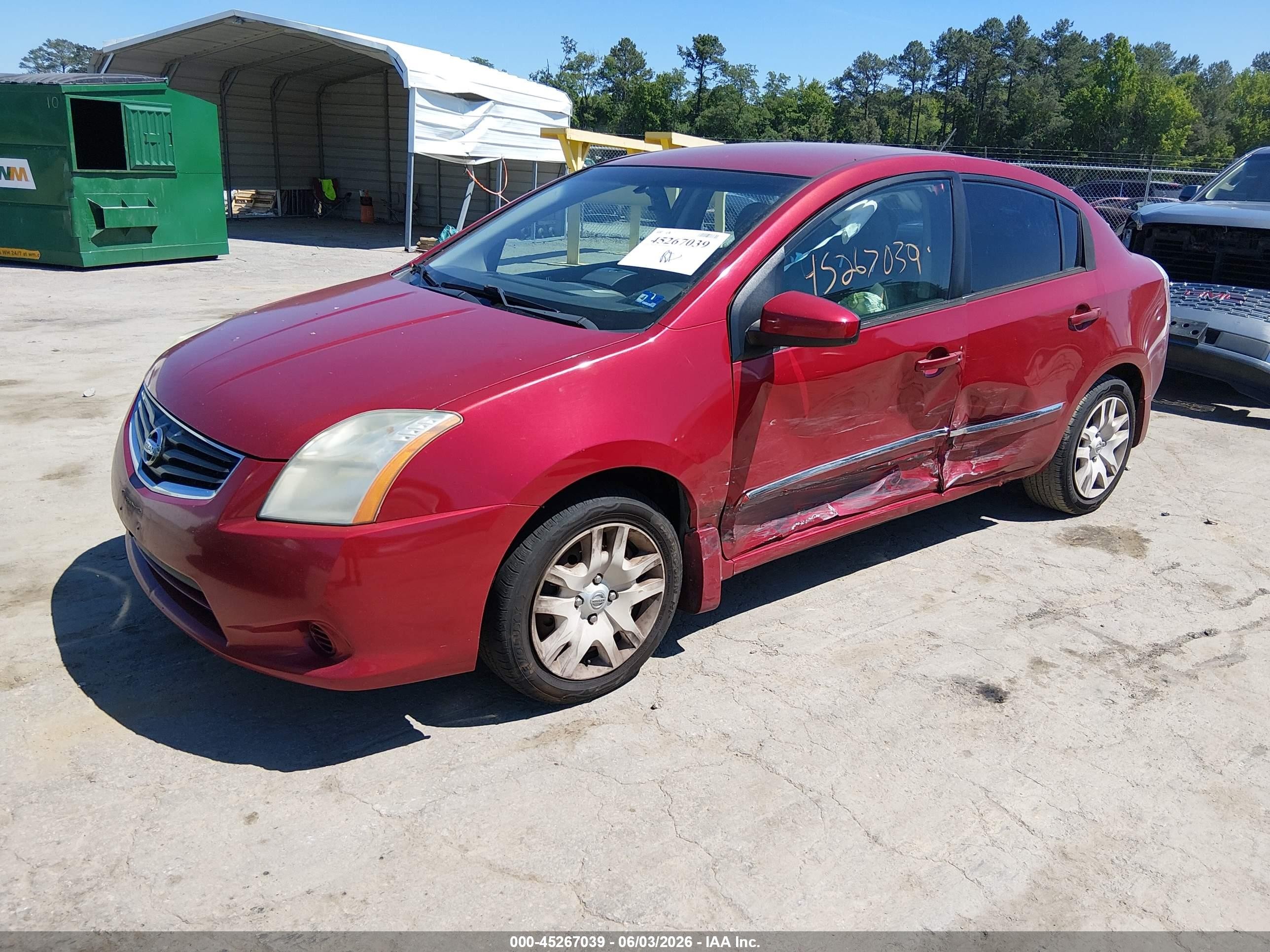 2010 Nissan Sentra 2.0s Red vin: 3N1AB6APXAL724959