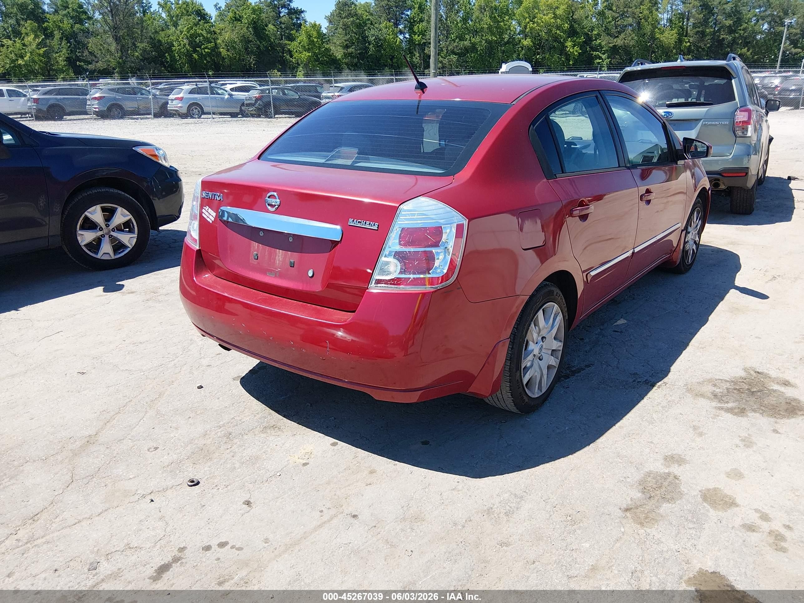 2010 Nissan Sentra 2.0s Red vin: 3N1AB6APXAL724959