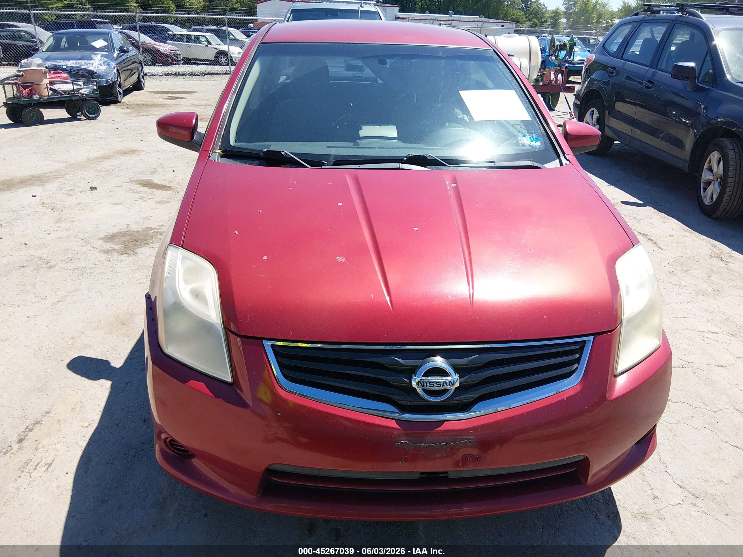 2010 Nissan Sentra 2.0s Red vin: 3N1AB6APXAL724959
