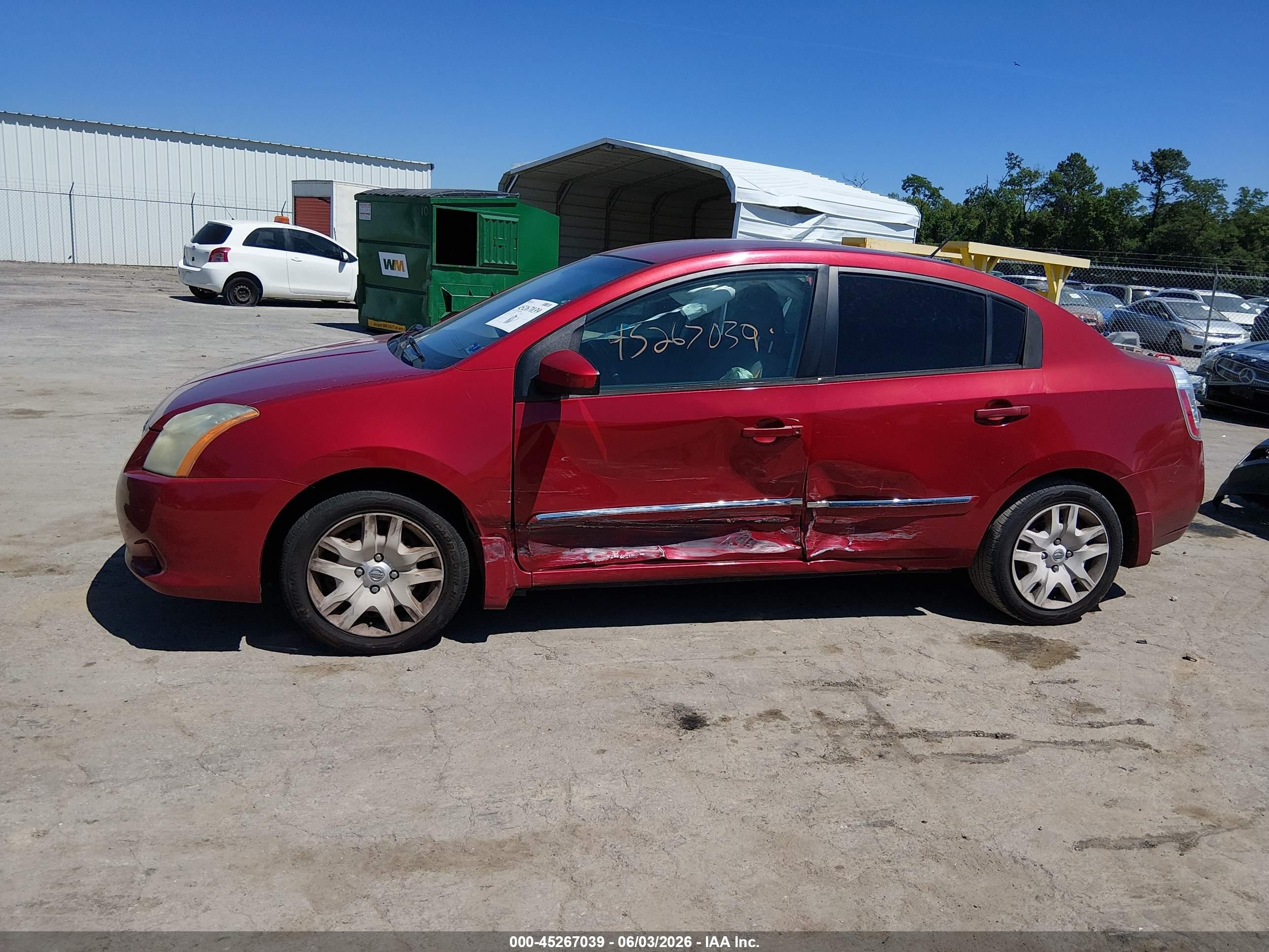 2010 Nissan Sentra 2.0s Red vin: 3N1AB6APXAL724959