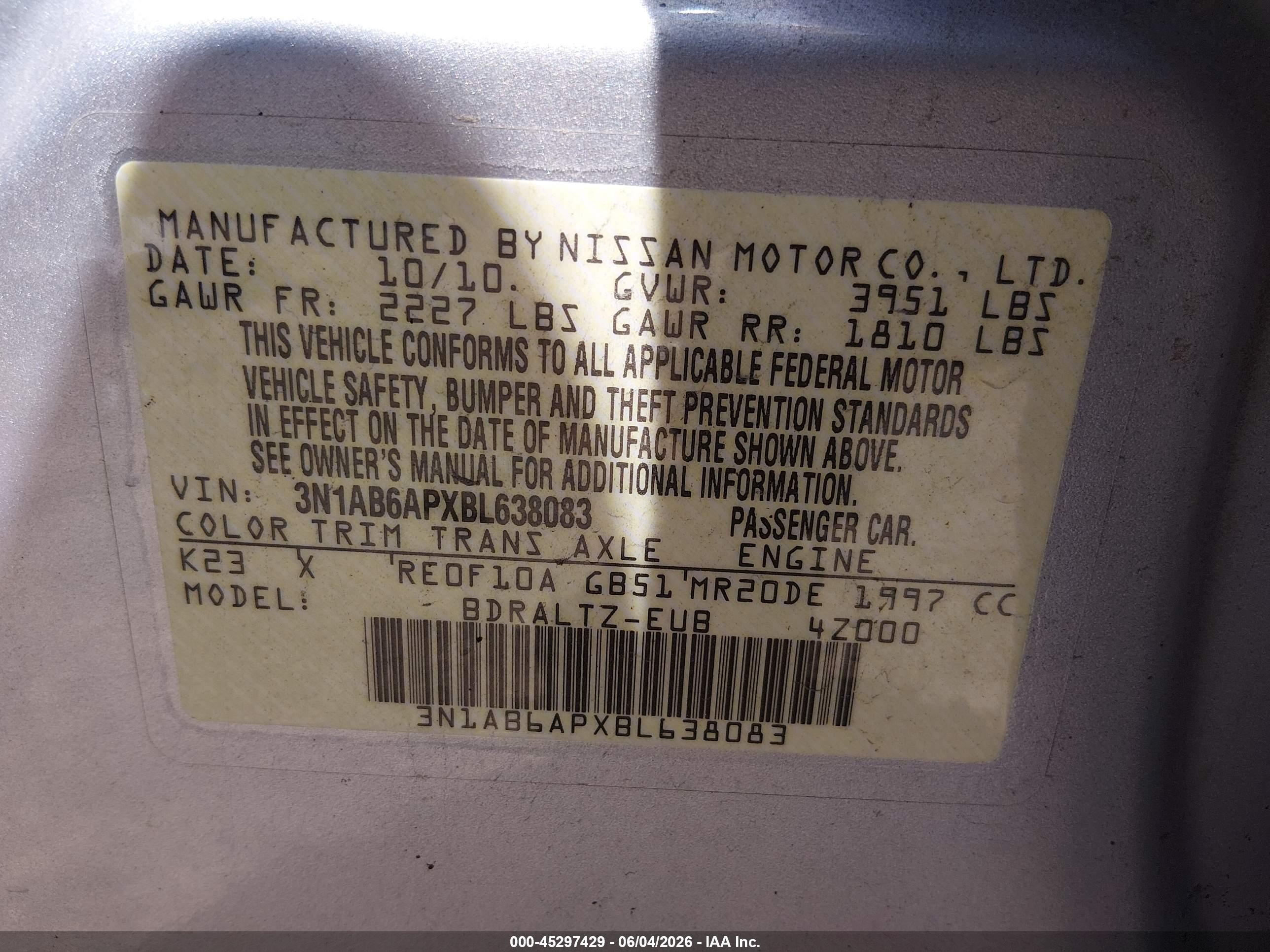 2011 Nissan Sentra 2.0s Silver vin: 3N1AB6APXBL638083