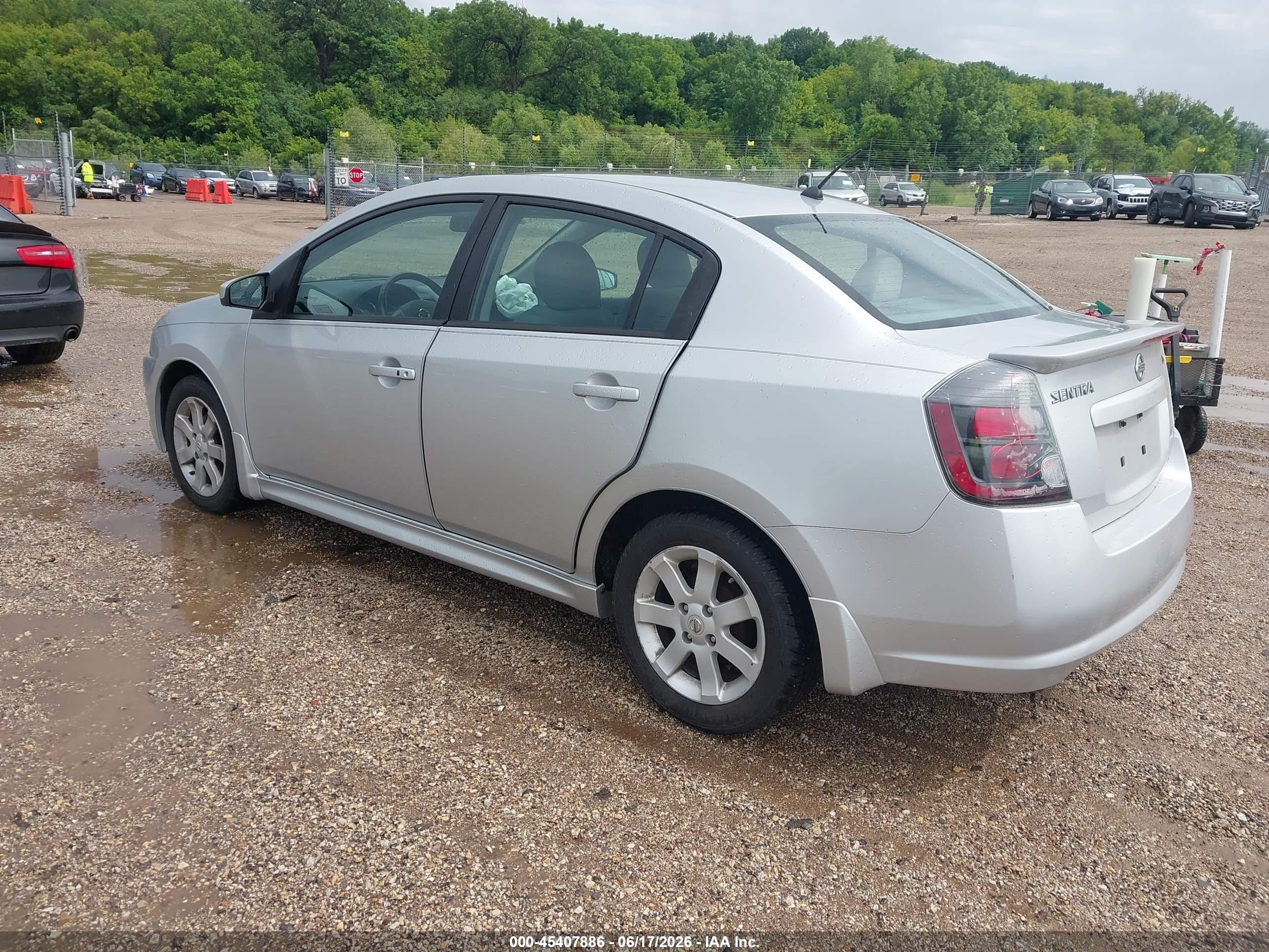 2012 Nissan Sentra 2.0 Sr Silver vin: 3N1AB6APXCL623794