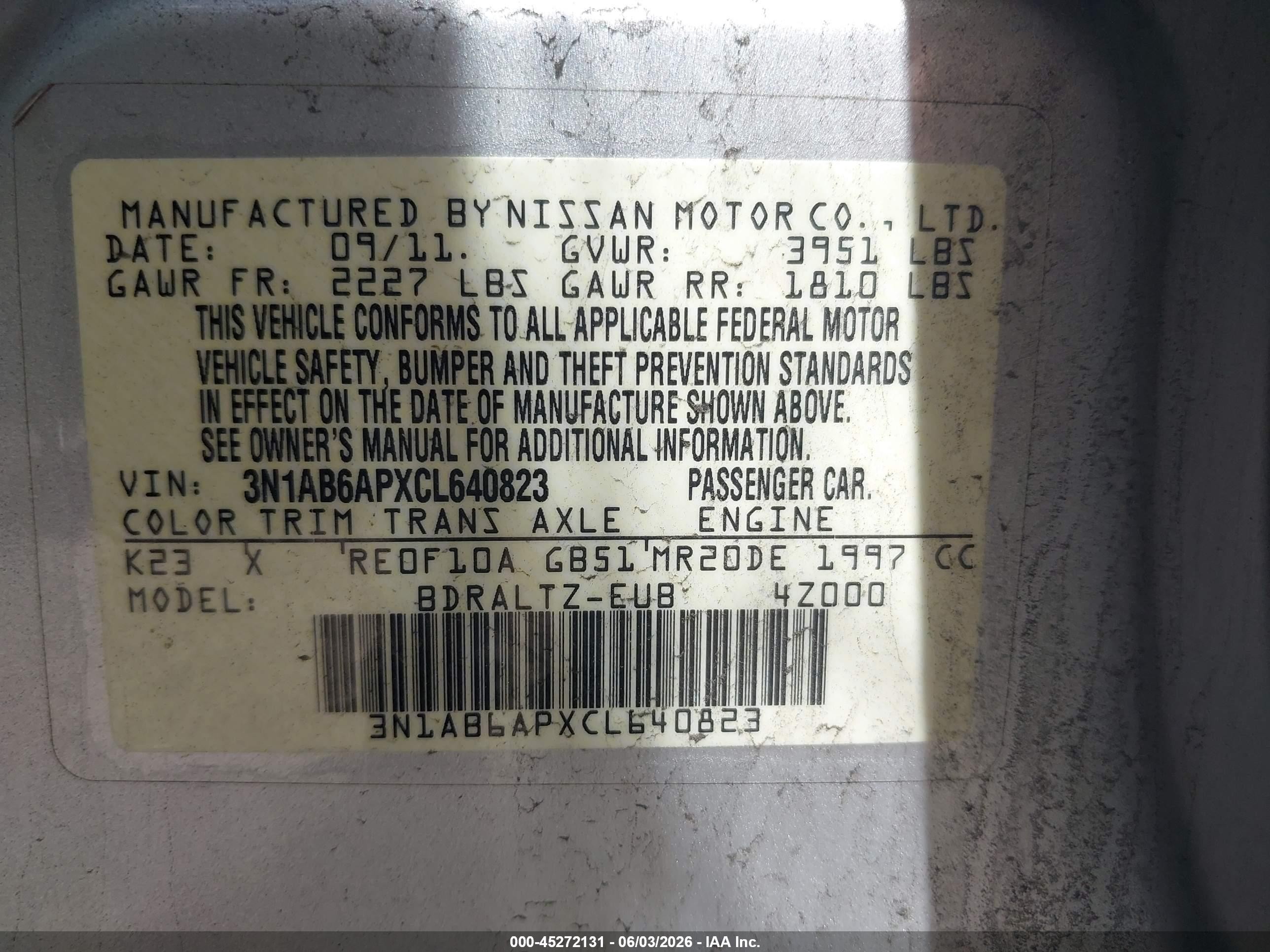 2012 Nissan Sentra 2.0 Sr Silver vin: 3N1AB6APXCL640823