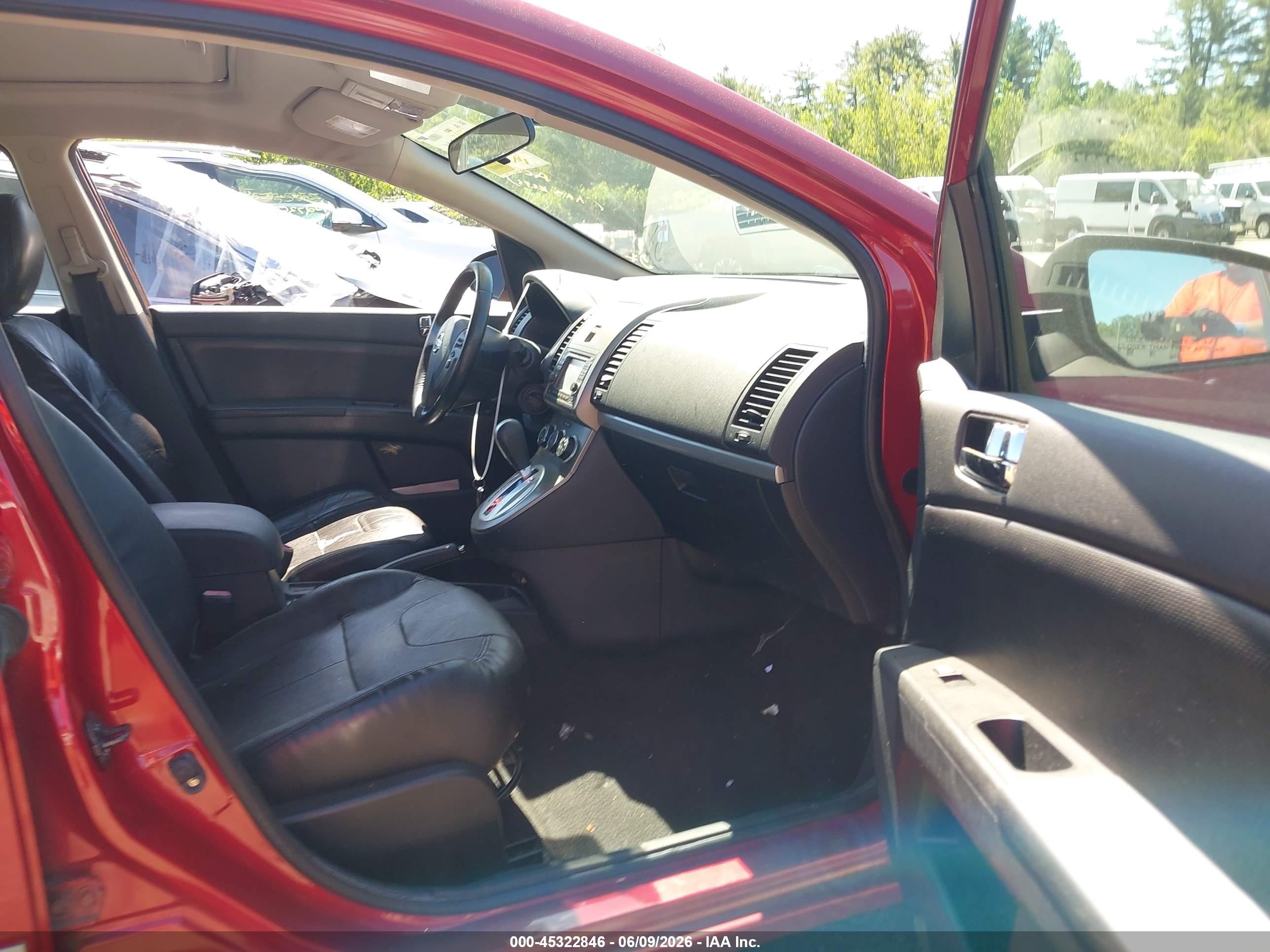 2012 Nissan Sentra 2.0 Sl Red vin: 3N1AB6APXCL669853