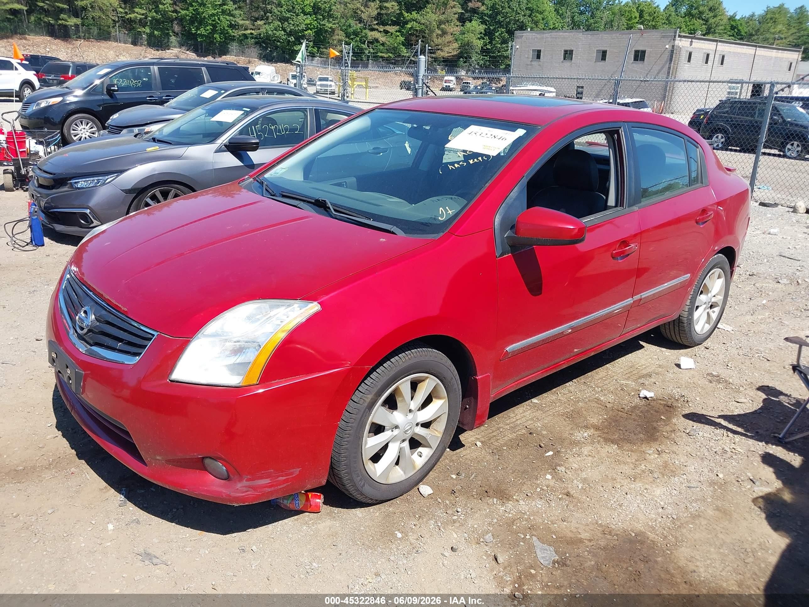 2012 Nissan Sentra 2.0 Sl Red vin: 3N1AB6APXCL669853