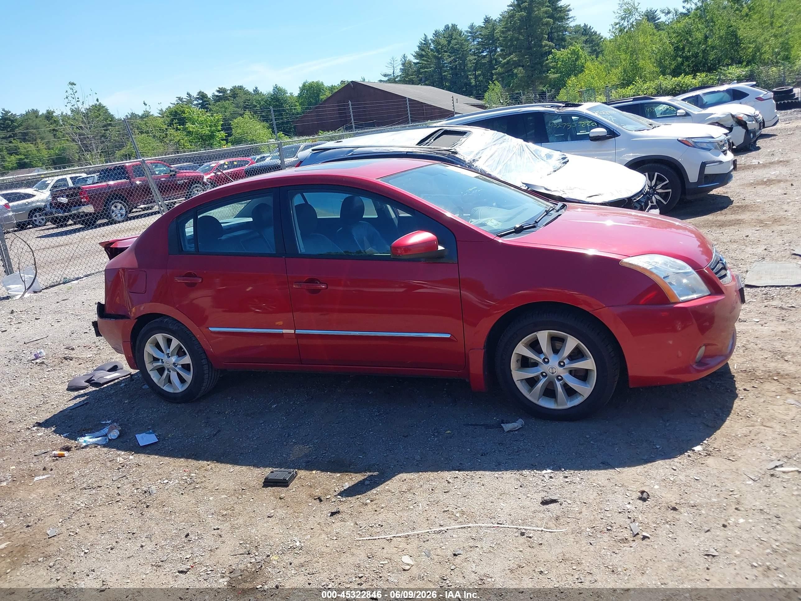 2012 Nissan Sentra 2.0 Sl Red vin: 3N1AB6APXCL669853