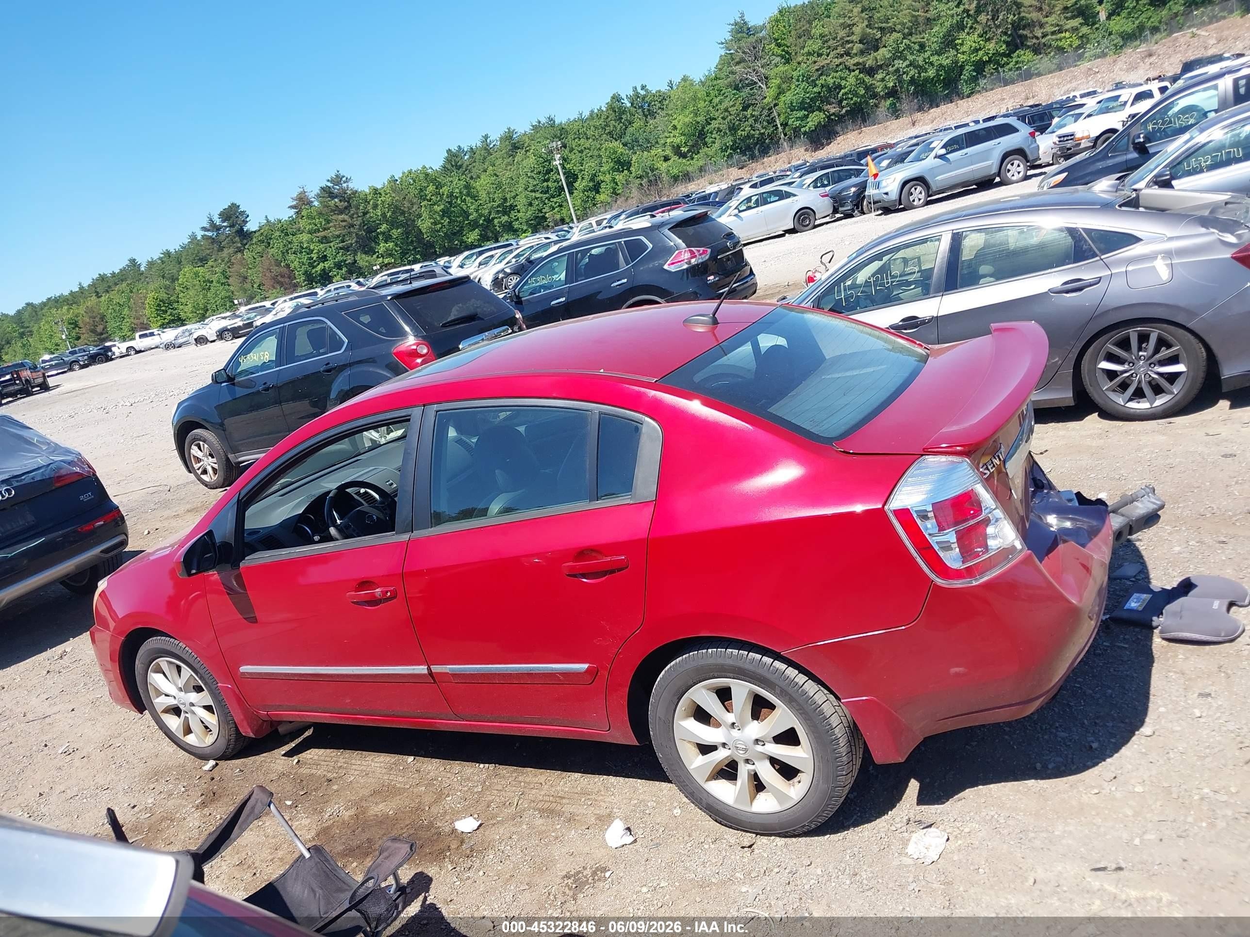 2012 Nissan Sentra 2.0 Sl Red vin: 3N1AB6APXCL669853