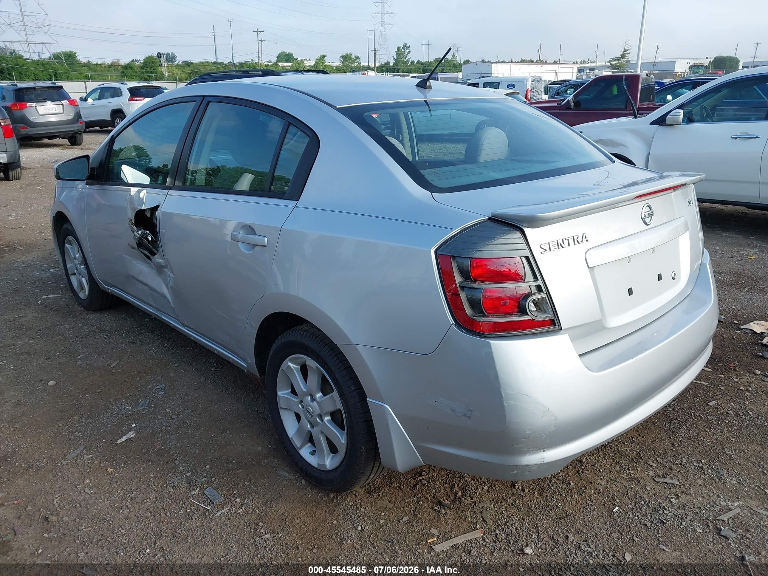 2012 Nissan Sentra 2.0 Sr Silver vin: 3N1AB6APXCL670419