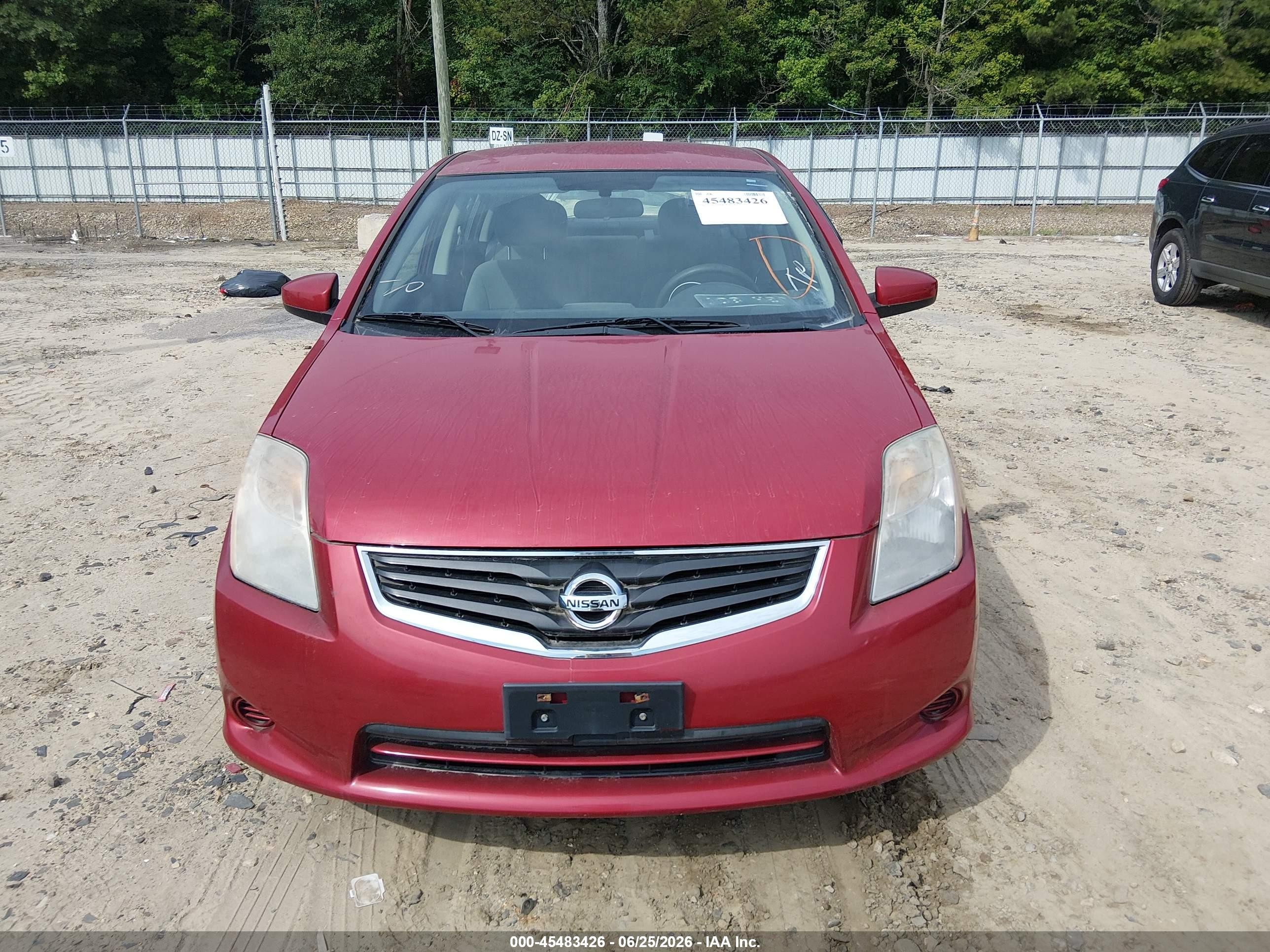 2012 Nissan Sentra 2.0 S Red vin: 3N1AB6APXCL681615