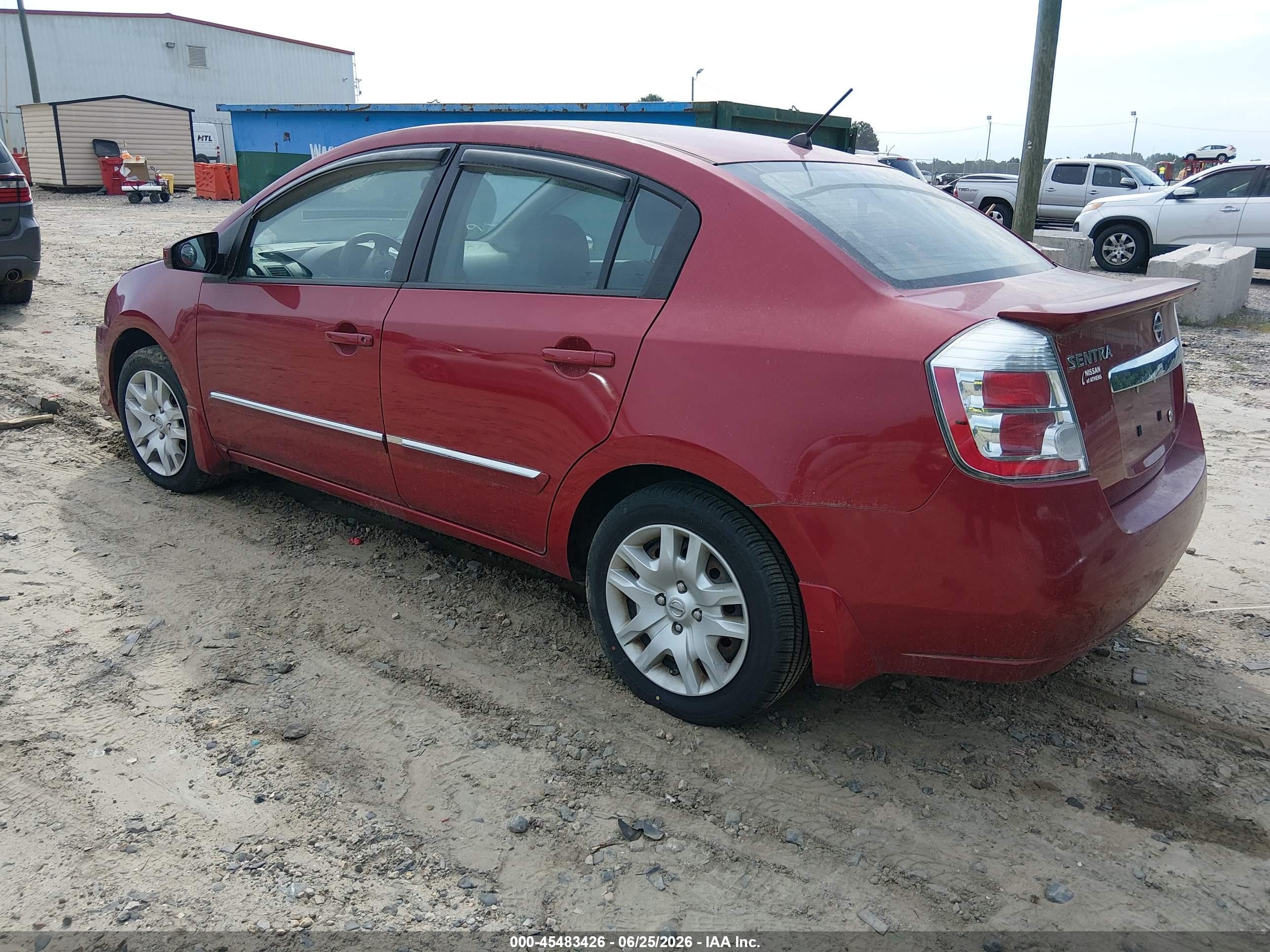 2012 Nissan Sentra 2.0 S Red vin: 3N1AB6APXCL681615