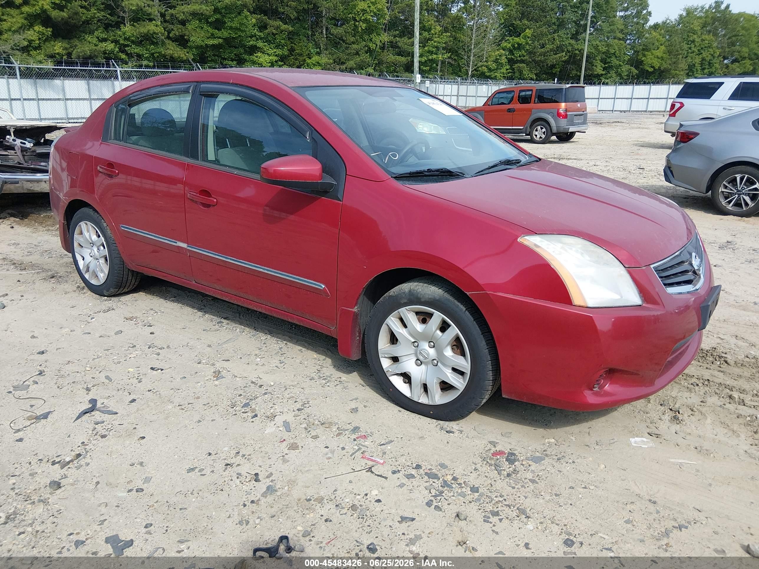 2012 Nissan Sentra 2.0 S Red vin: 3N1AB6APXCL681615