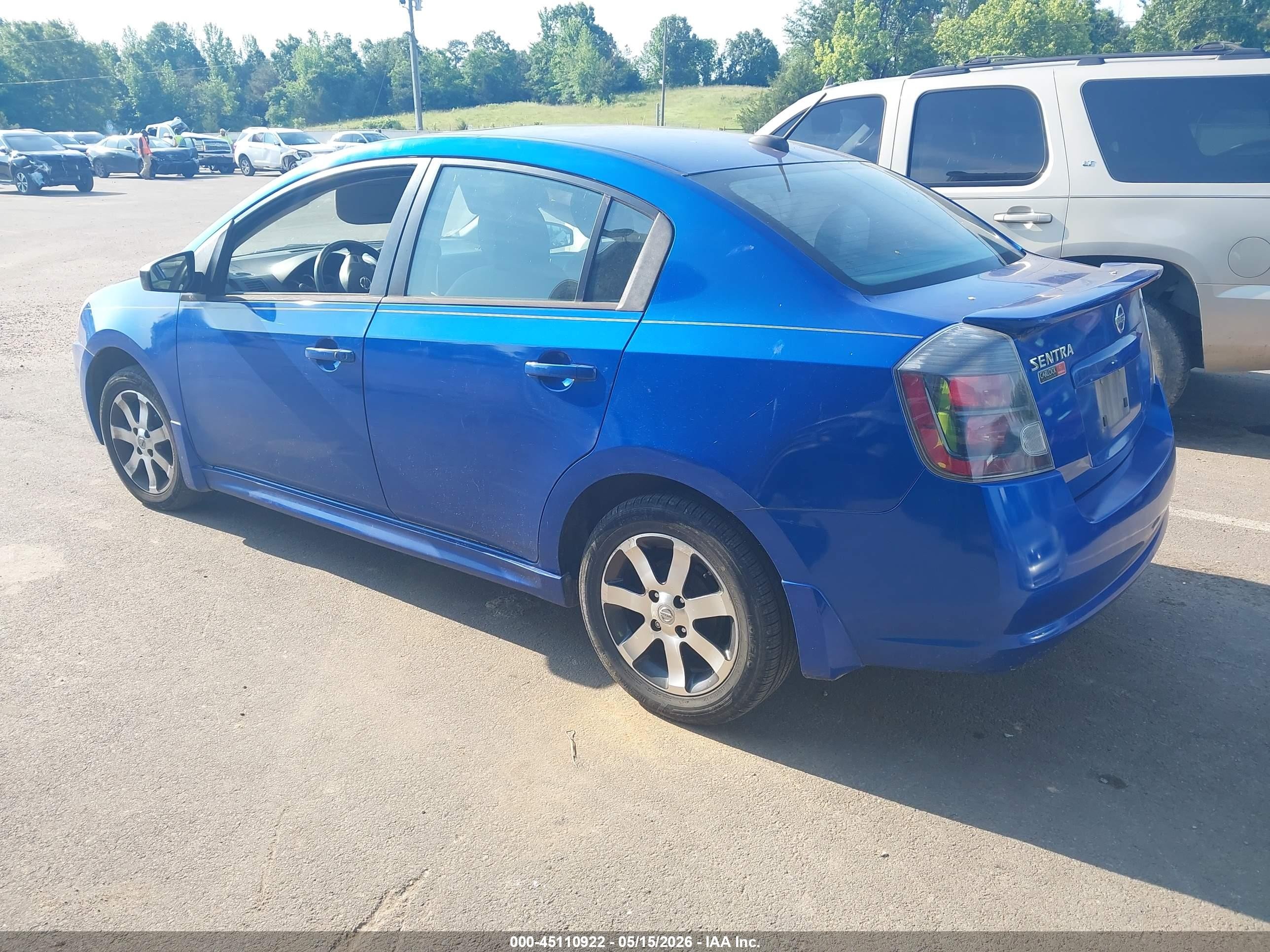 2012 Nissan Sentra 2.0 Sr Blue vin: 3N1AB6APXCL691206
