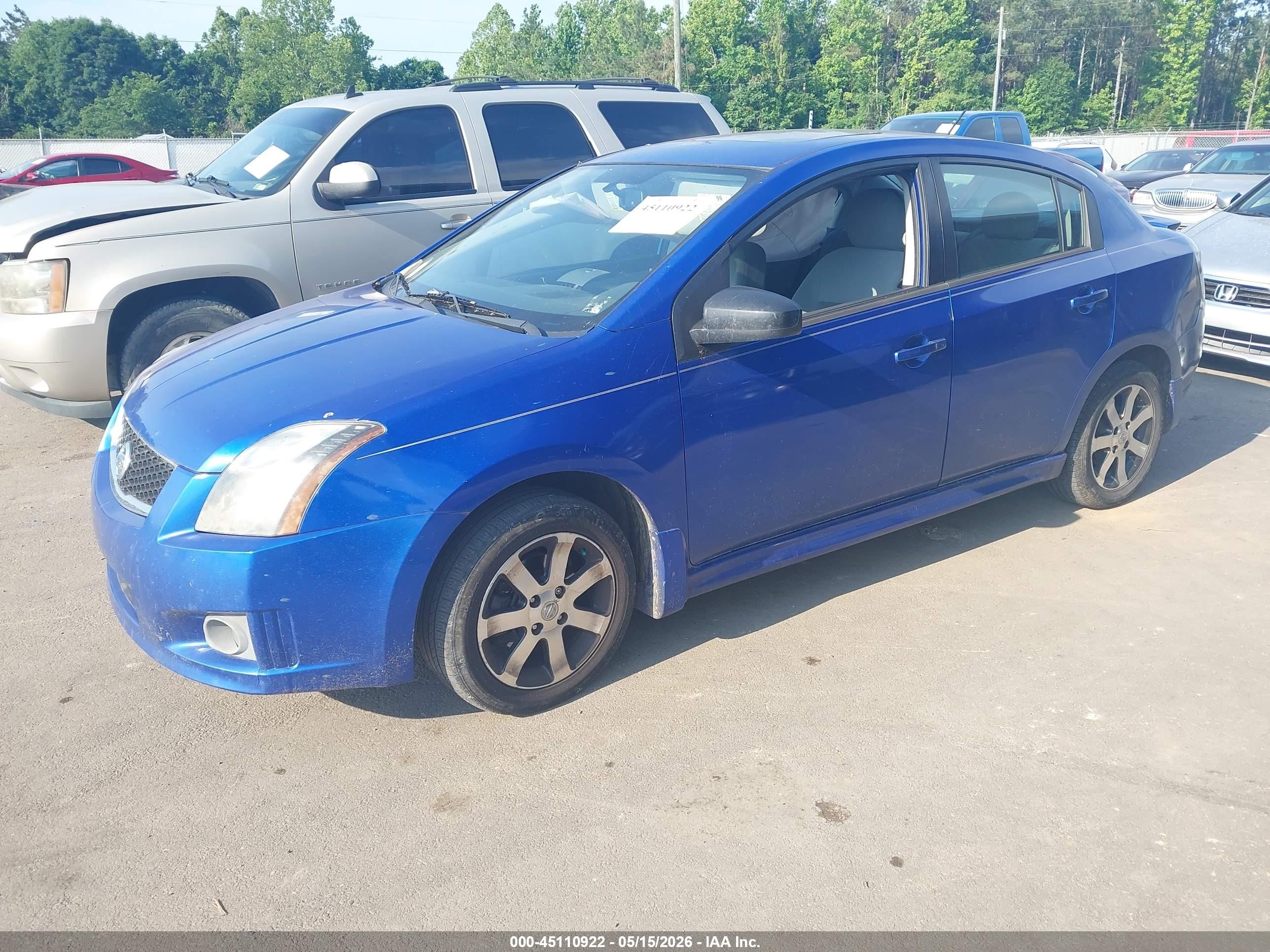 2012 Nissan Sentra 2.0 Sr Blue vin: 3N1AB6APXCL691206