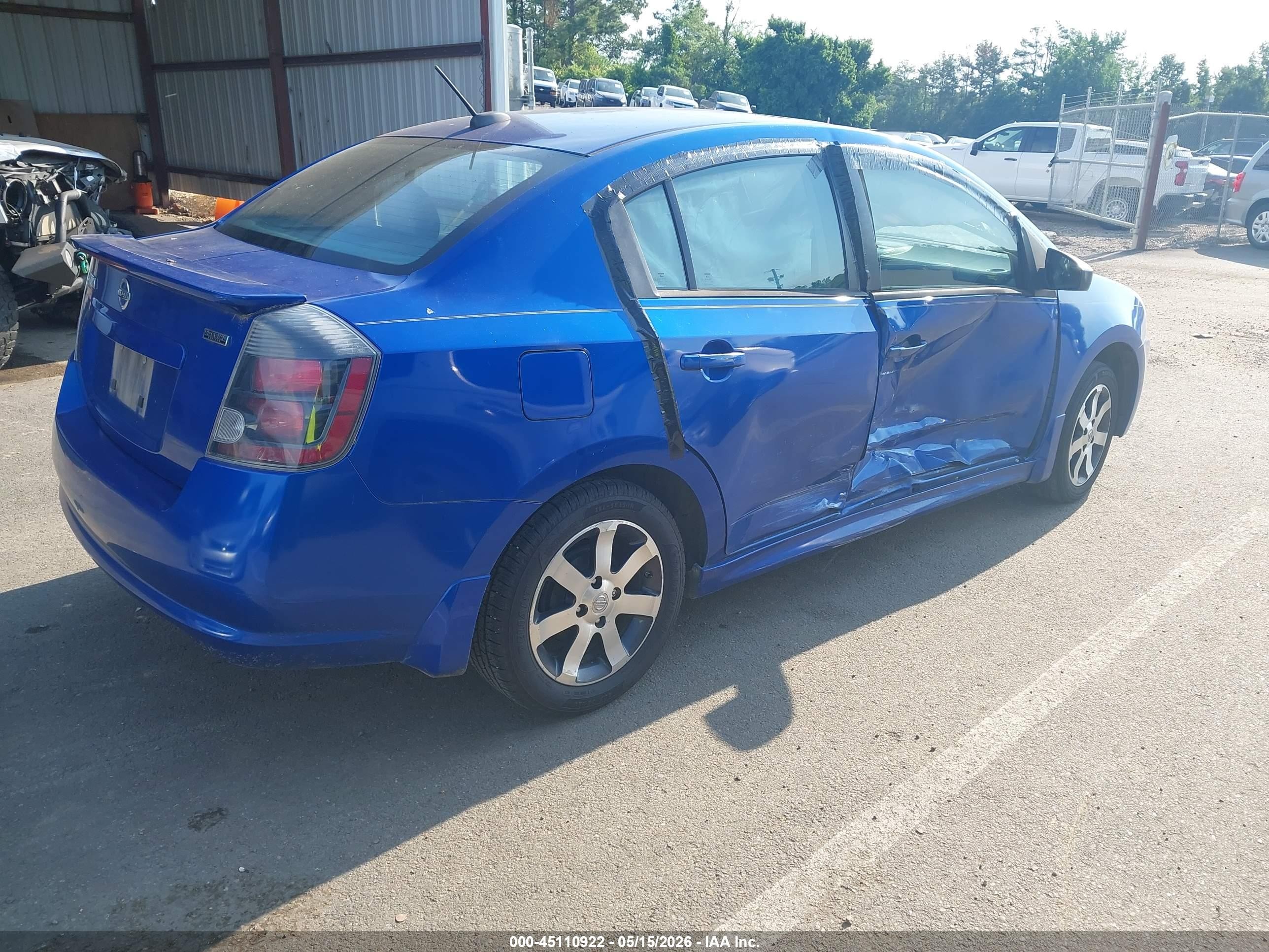 2012 Nissan Sentra 2.0 Sr Blue vin: 3N1AB6APXCL691206