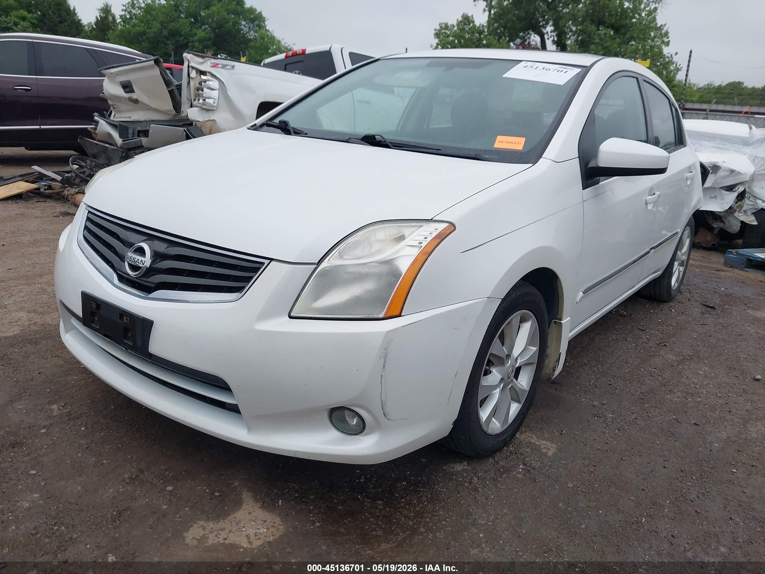 2012 Nissan Sentra 2.0 Sl Белый vin: 3N1AB6APXCL697698