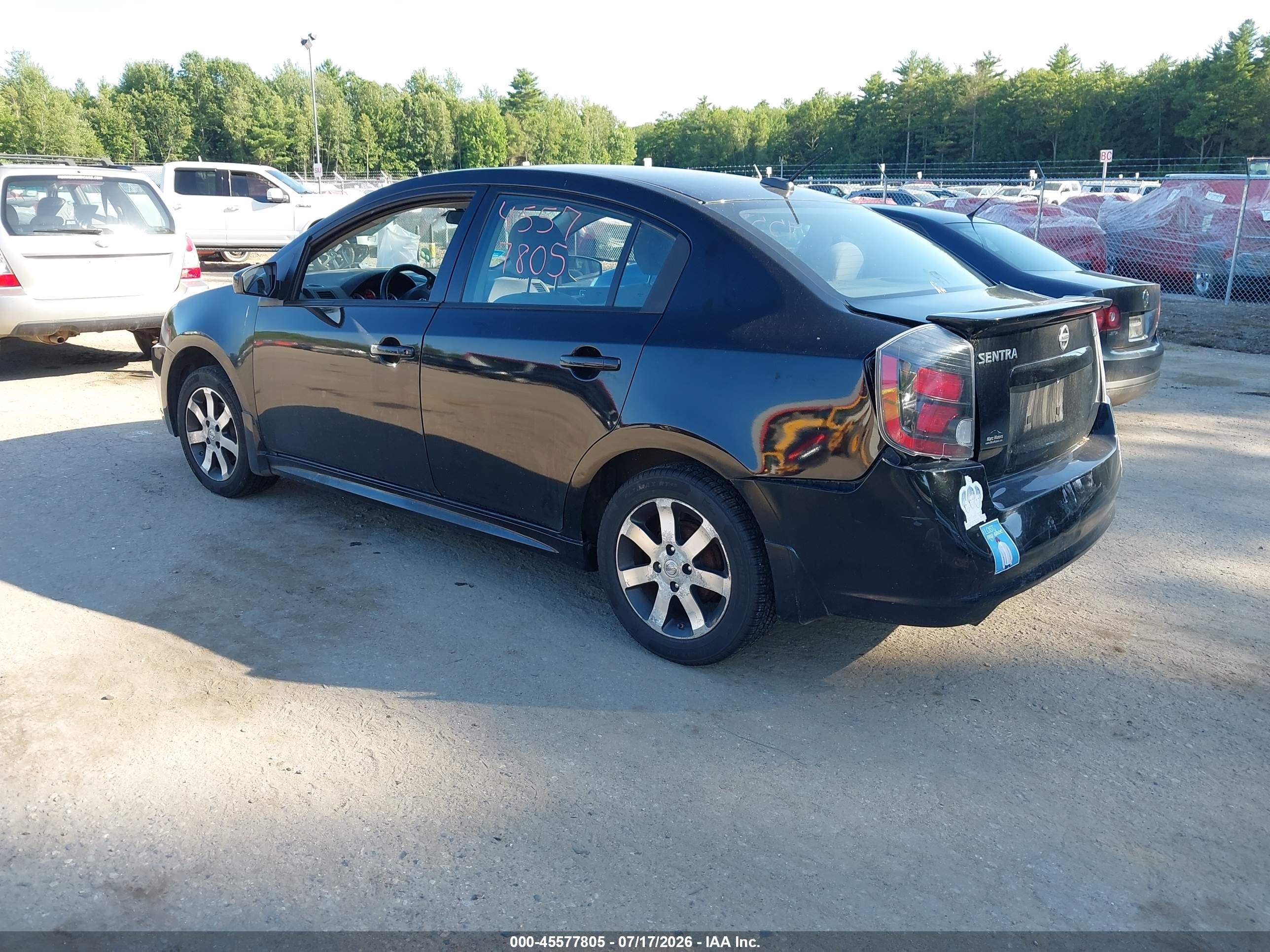 2012 Nissan Sentra 2.0 Sr Черный vin: 3N1AB6APXCL714936