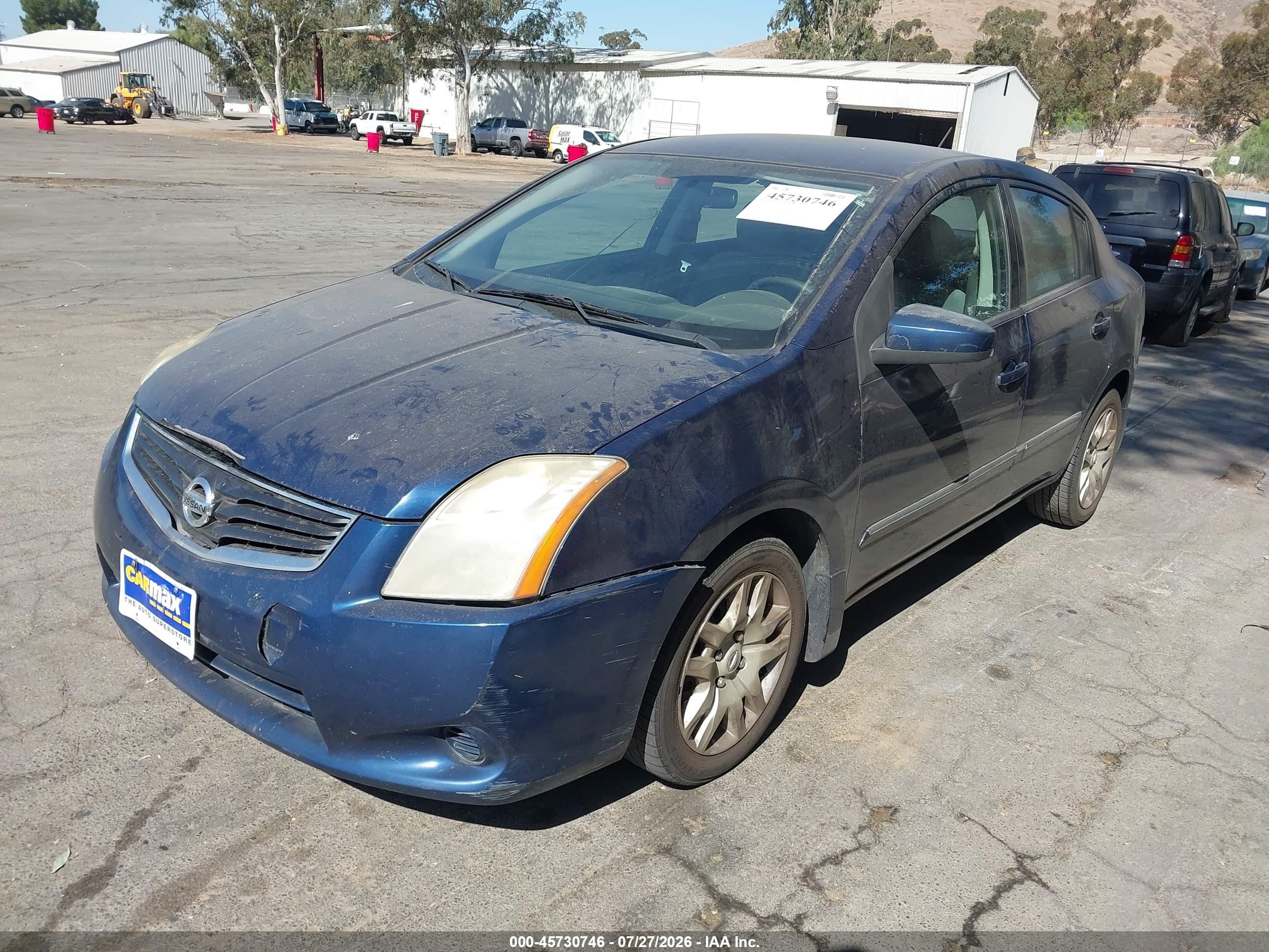 2012 Nissan Sentra 2.0 S Blue vin: 3N1AB6APXCL719005