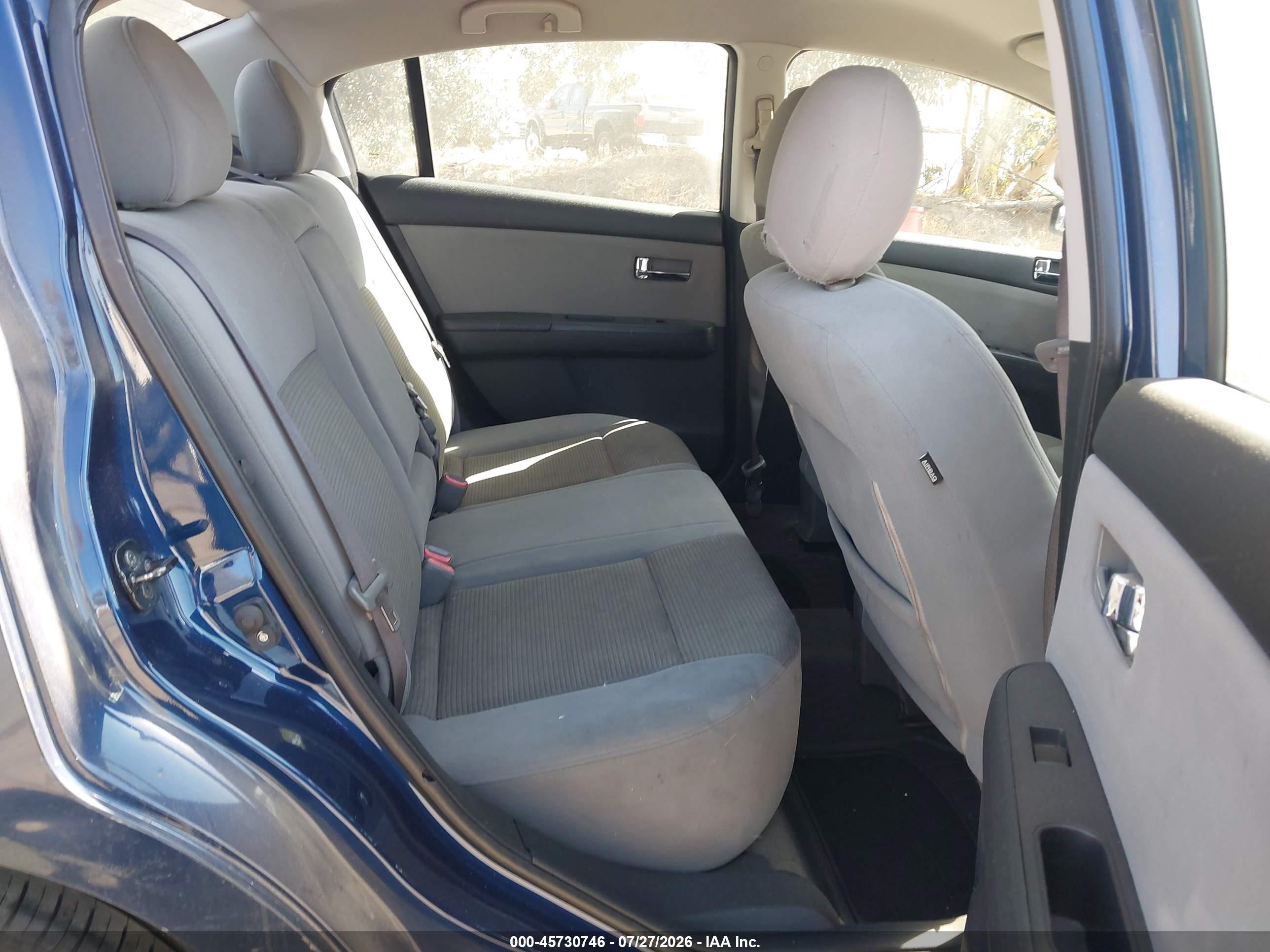 2012 Nissan Sentra 2.0 S Blue vin: 3N1AB6APXCL719005