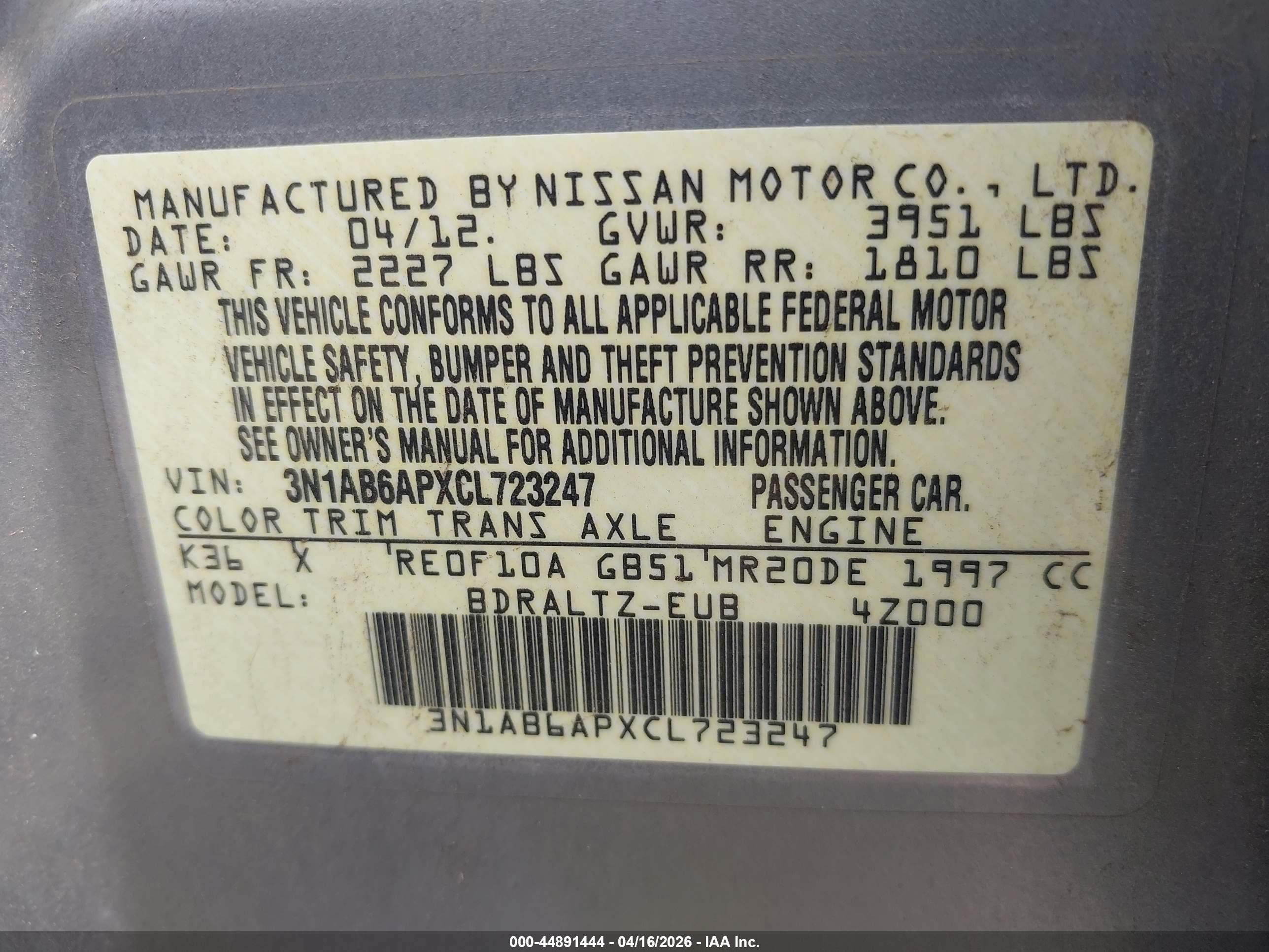 2012 Nissan Sentra 2.0 S Серебряный vin: 3N1AB6APXCL723247