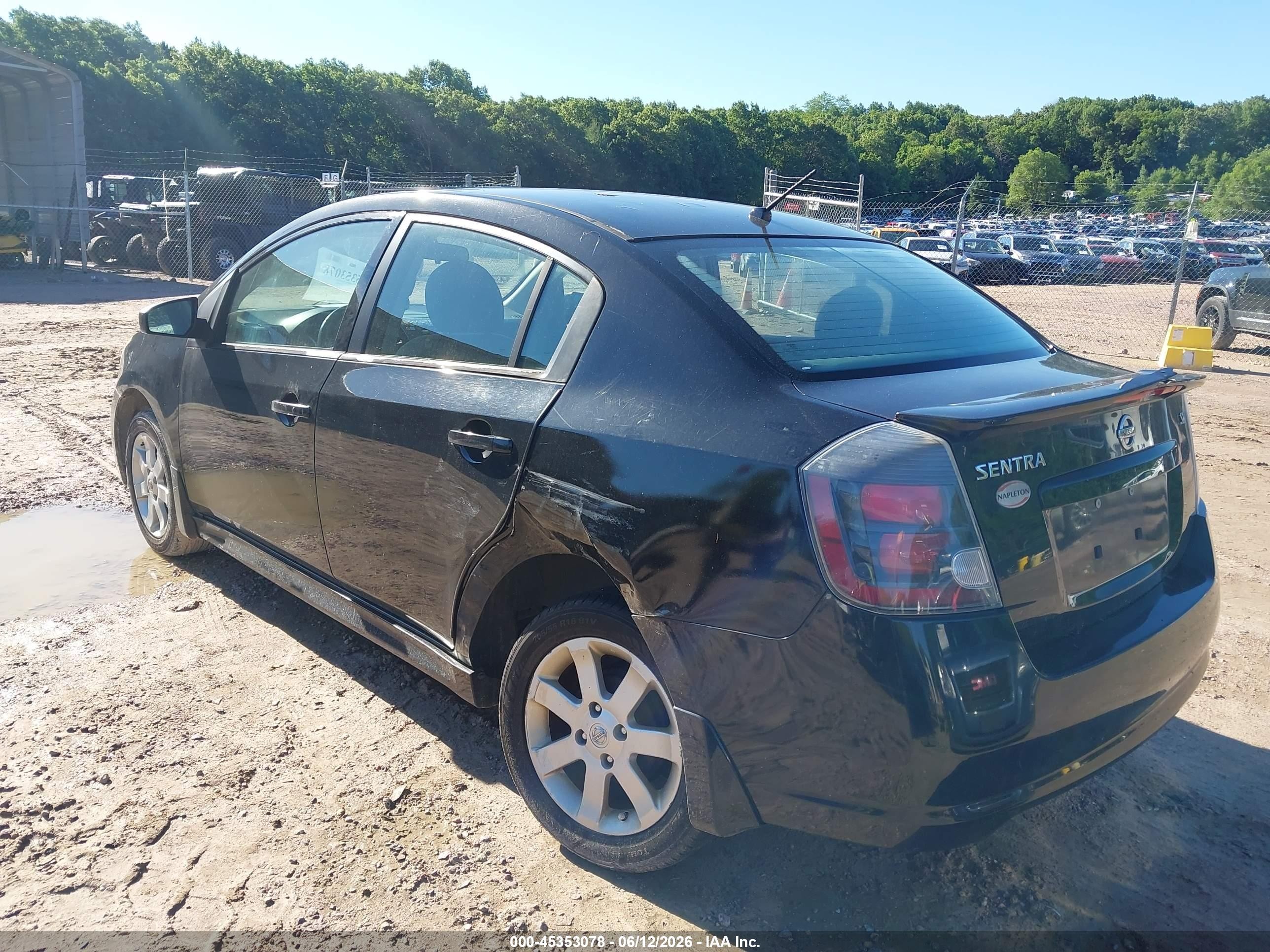 2012 Nissan Sentra 2.0 Sr Black vin: 3N1AB6APXCL751940