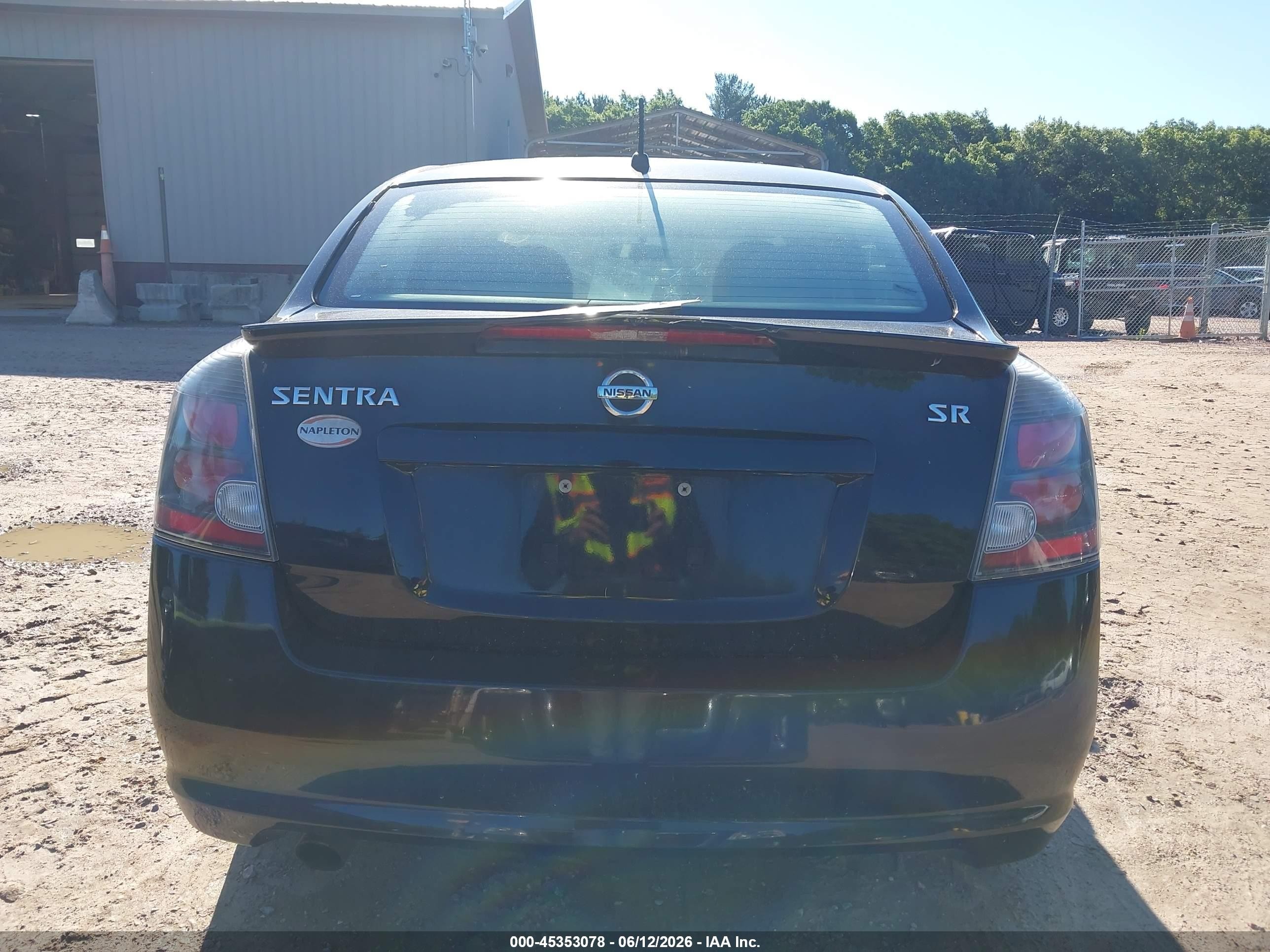 2012 Nissan Sentra 2.0 Sr Black vin: 3N1AB6APXCL751940