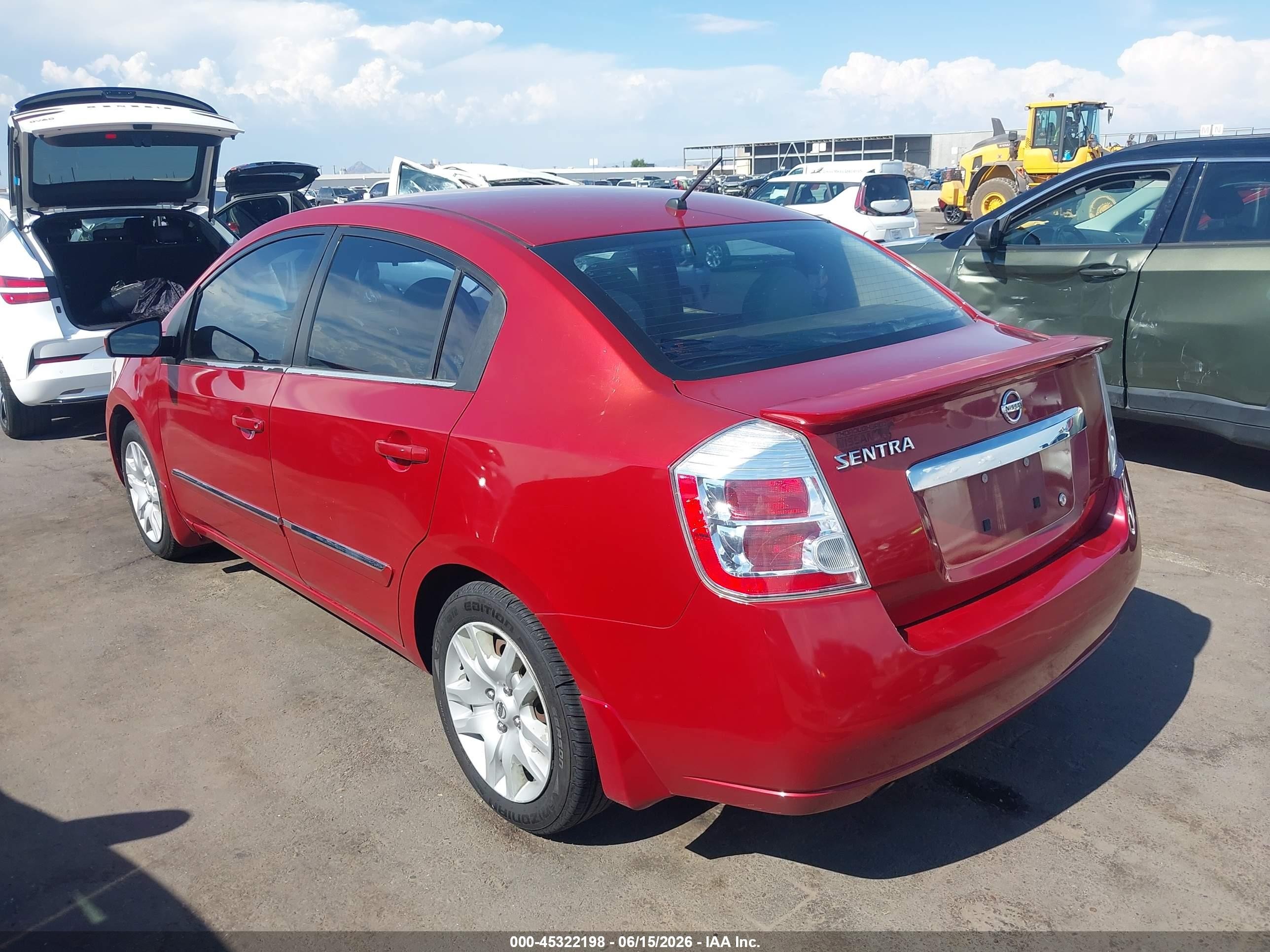 2012 Nissan Sentra 2.0 S Red vin: 3N1AB6APXCL753154