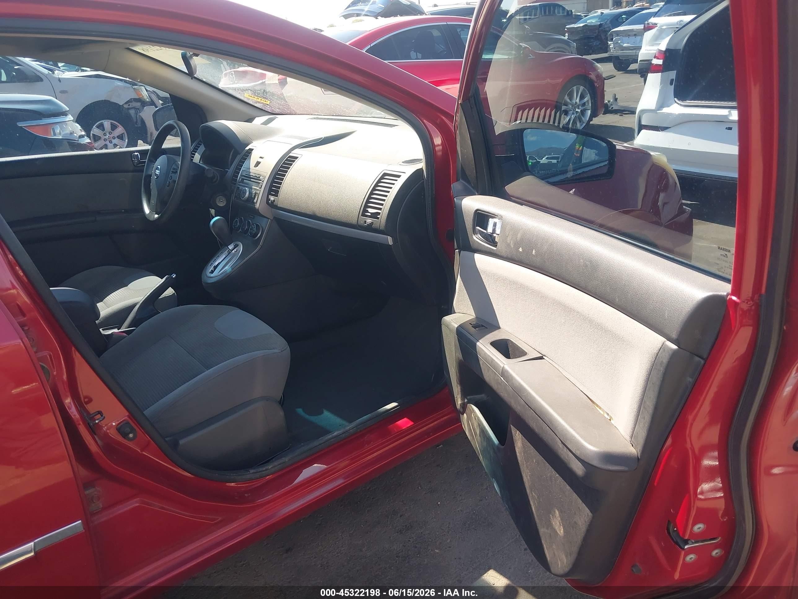 2012 Nissan Sentra 2.0 S Red vin: 3N1AB6APXCL753154