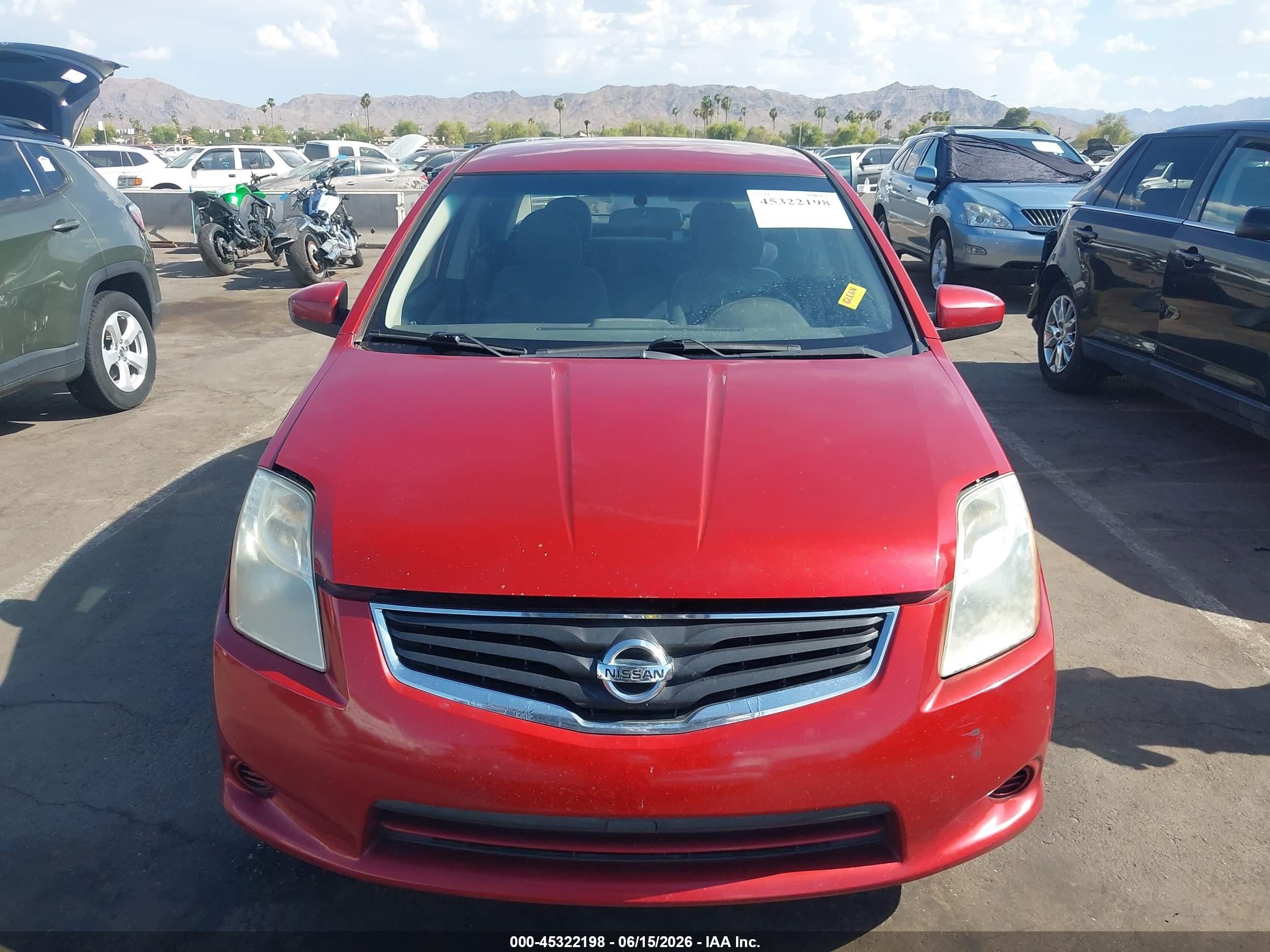 2012 Nissan Sentra 2.0 S Red vin: 3N1AB6APXCL753154