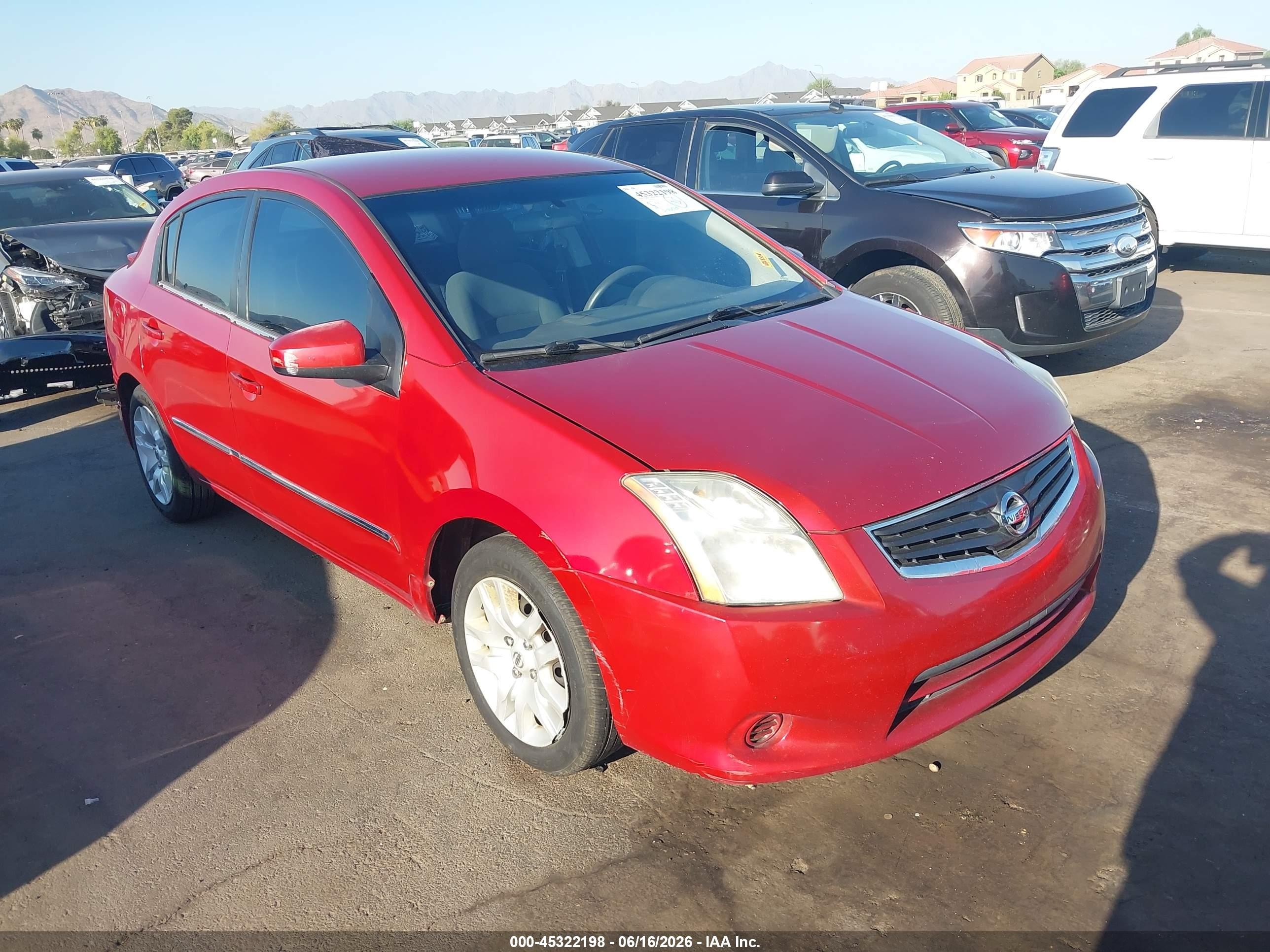 2012 Nissan Sentra 2.0 S Red vin: 3N1AB6APXCL753154