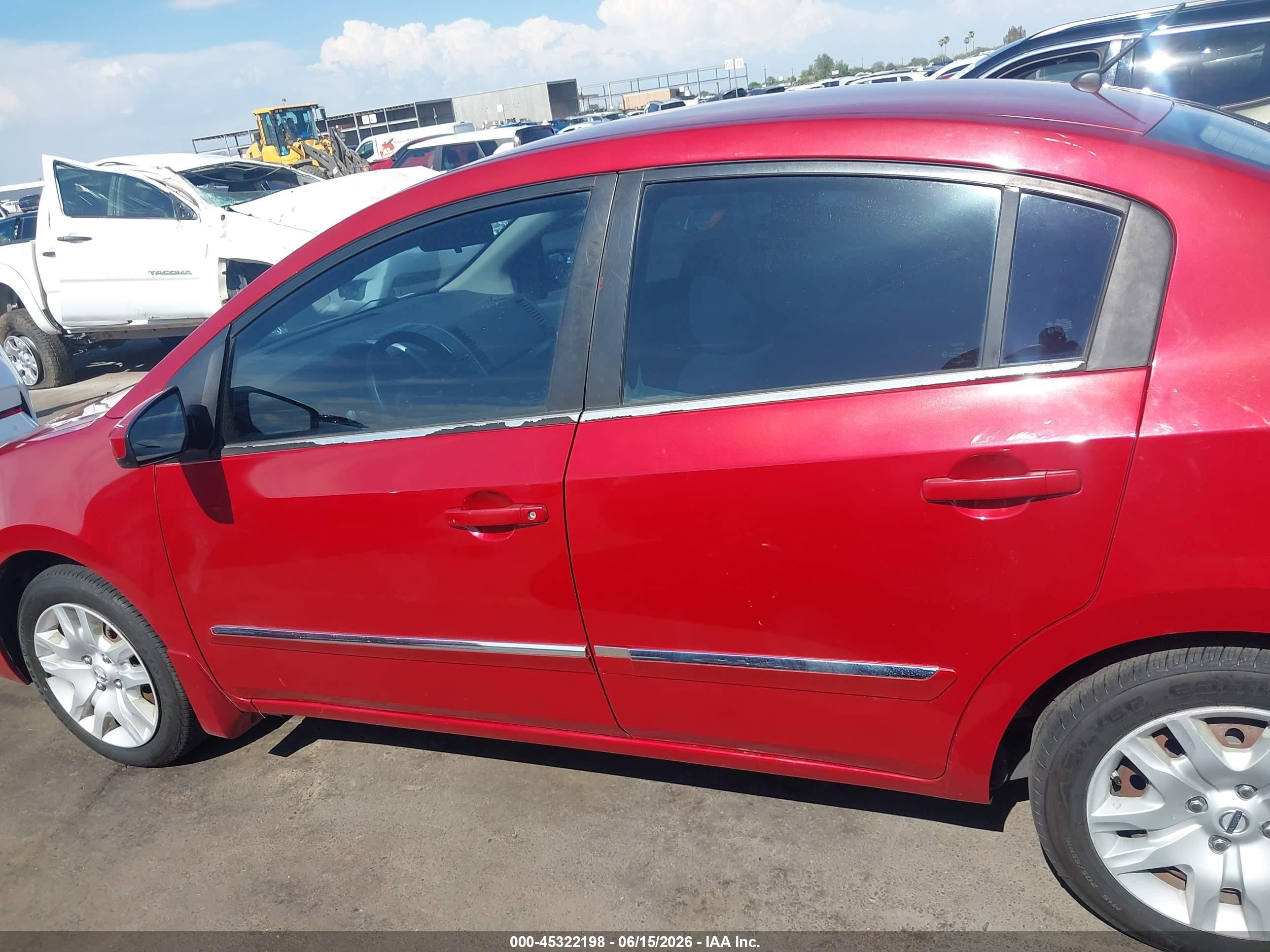 2012 Nissan Sentra 2.0 S Red vin: 3N1AB6APXCL753154