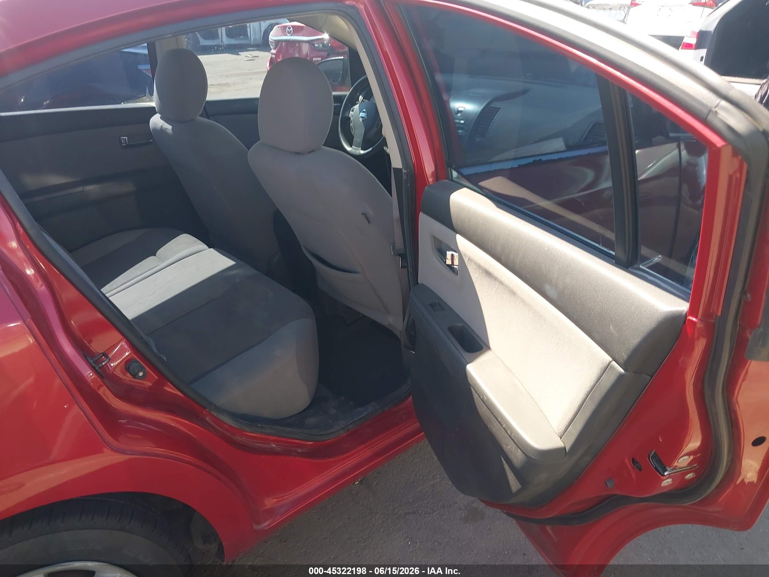 2012 Nissan Sentra 2.0 S Red vin: 3N1AB6APXCL753154