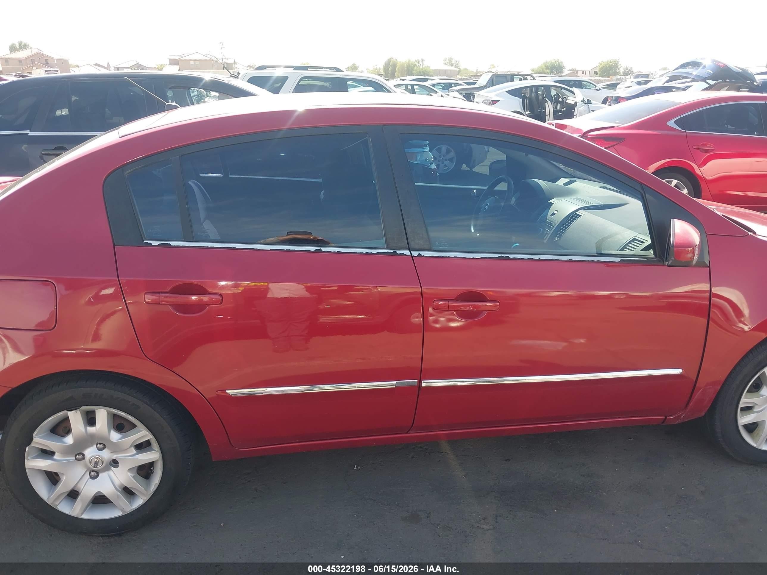 2012 Nissan Sentra 2.0 S Red vin: 3N1AB6APXCL753154