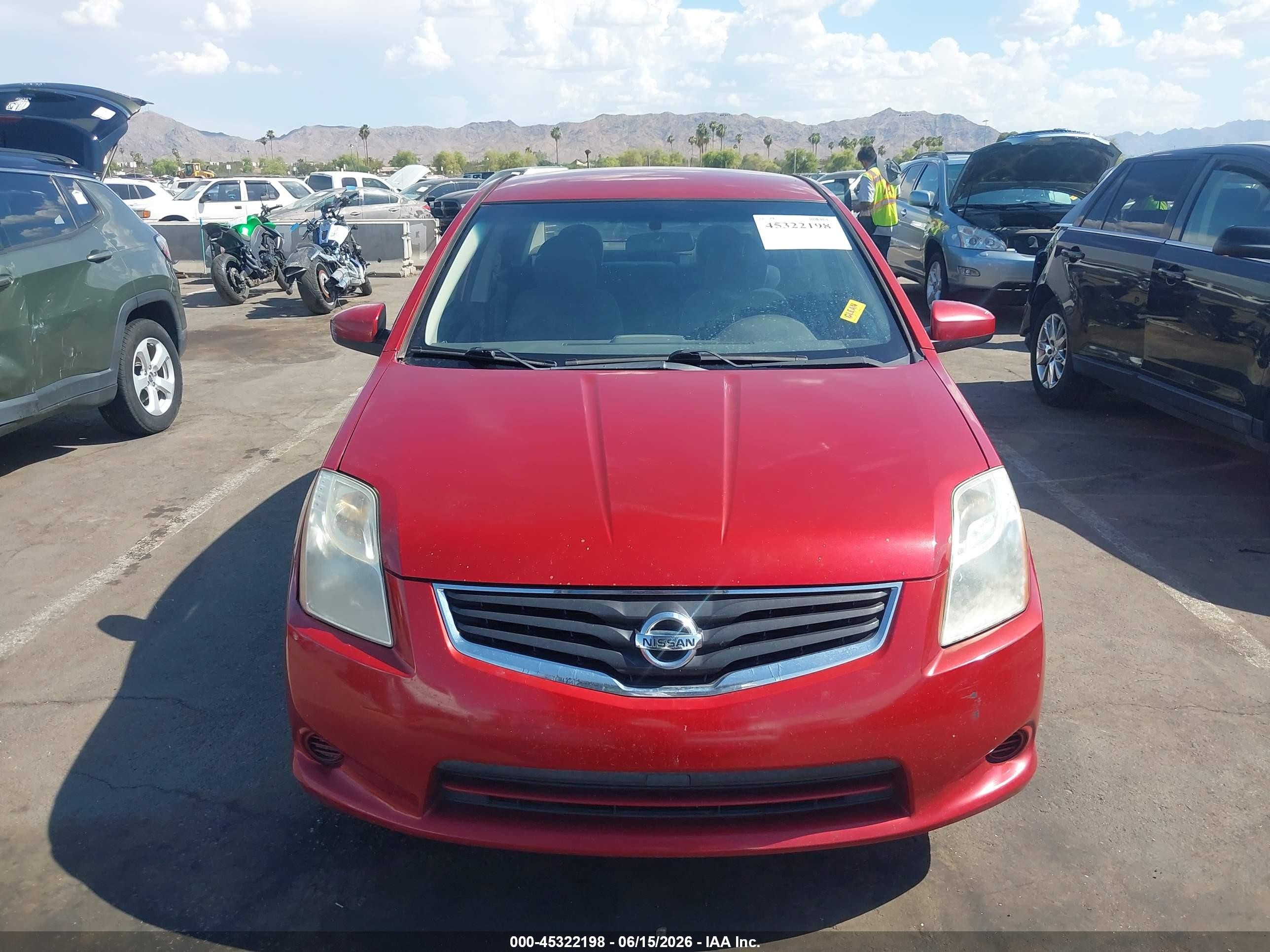 2012 Nissan Sentra 2.0 S Red vin: 3N1AB6APXCL753154