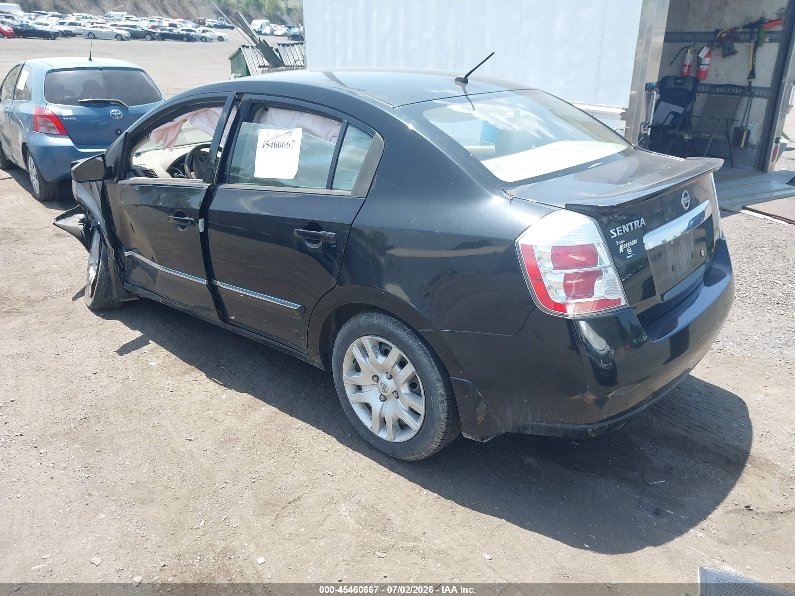 2012 Nissan Sentra 2.0 S Black vin: 3N1AB6APXCL755048