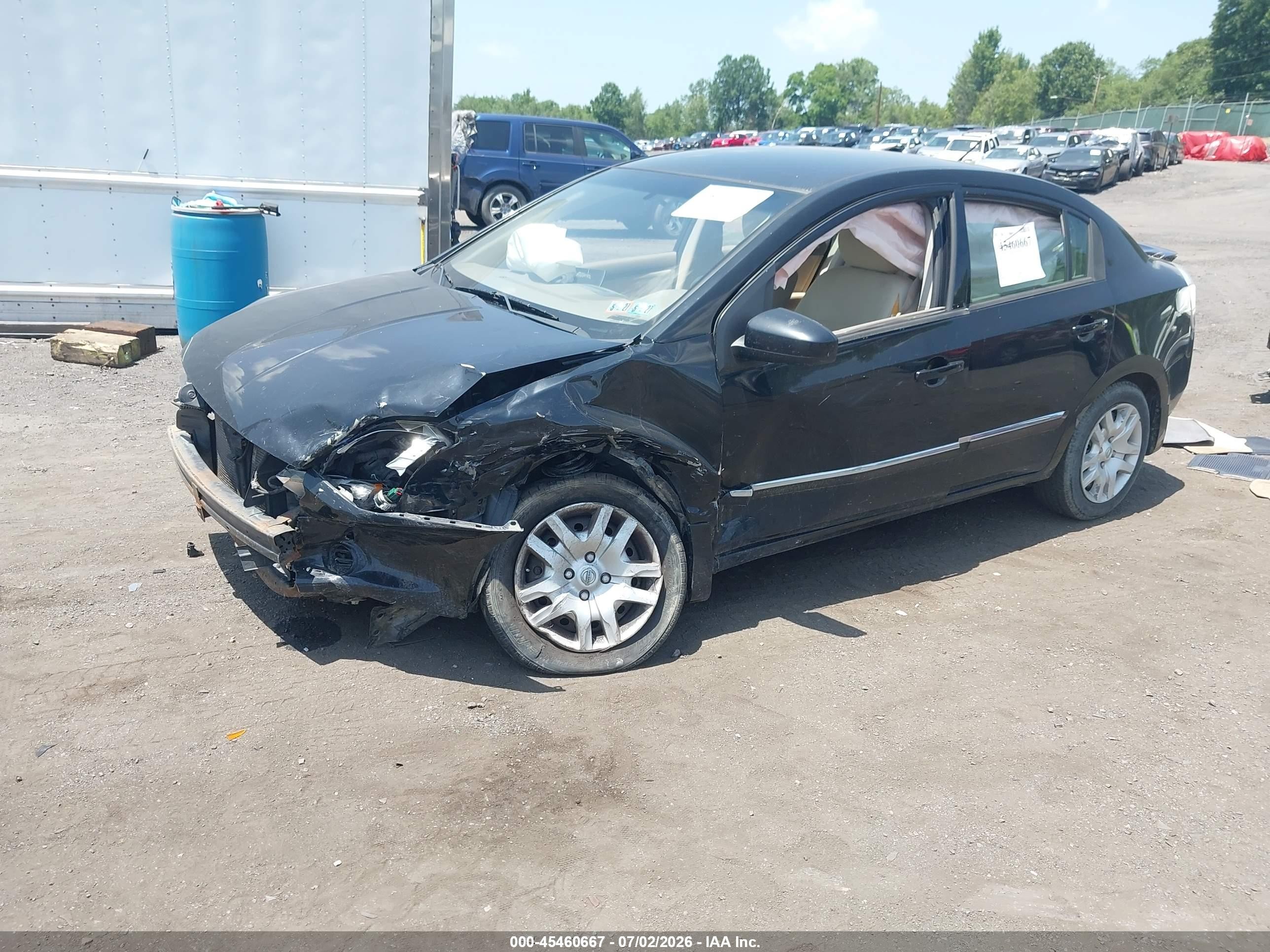 2012 Nissan Sentra 2.0 S Black vin: 3N1AB6APXCL755048