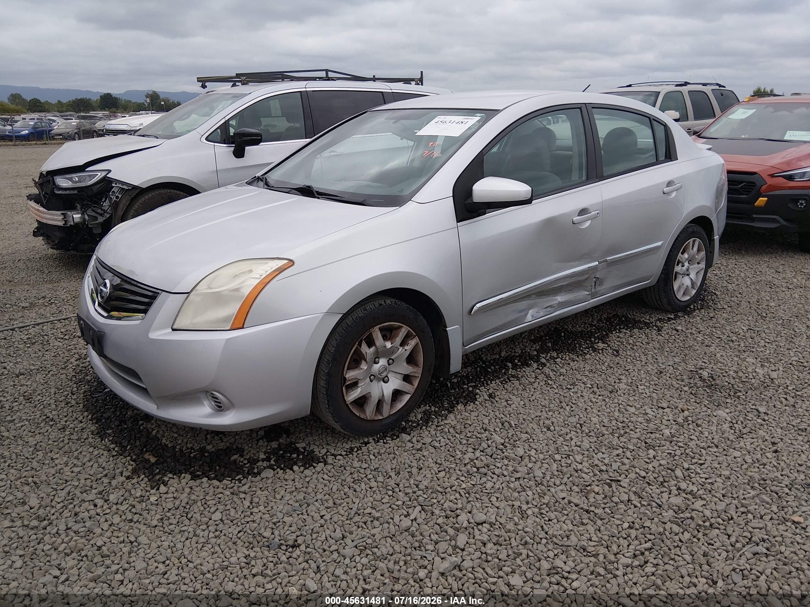 2012 Nissan Sentra 2.0 S Silver vin: 3N1AB6APXCL777292